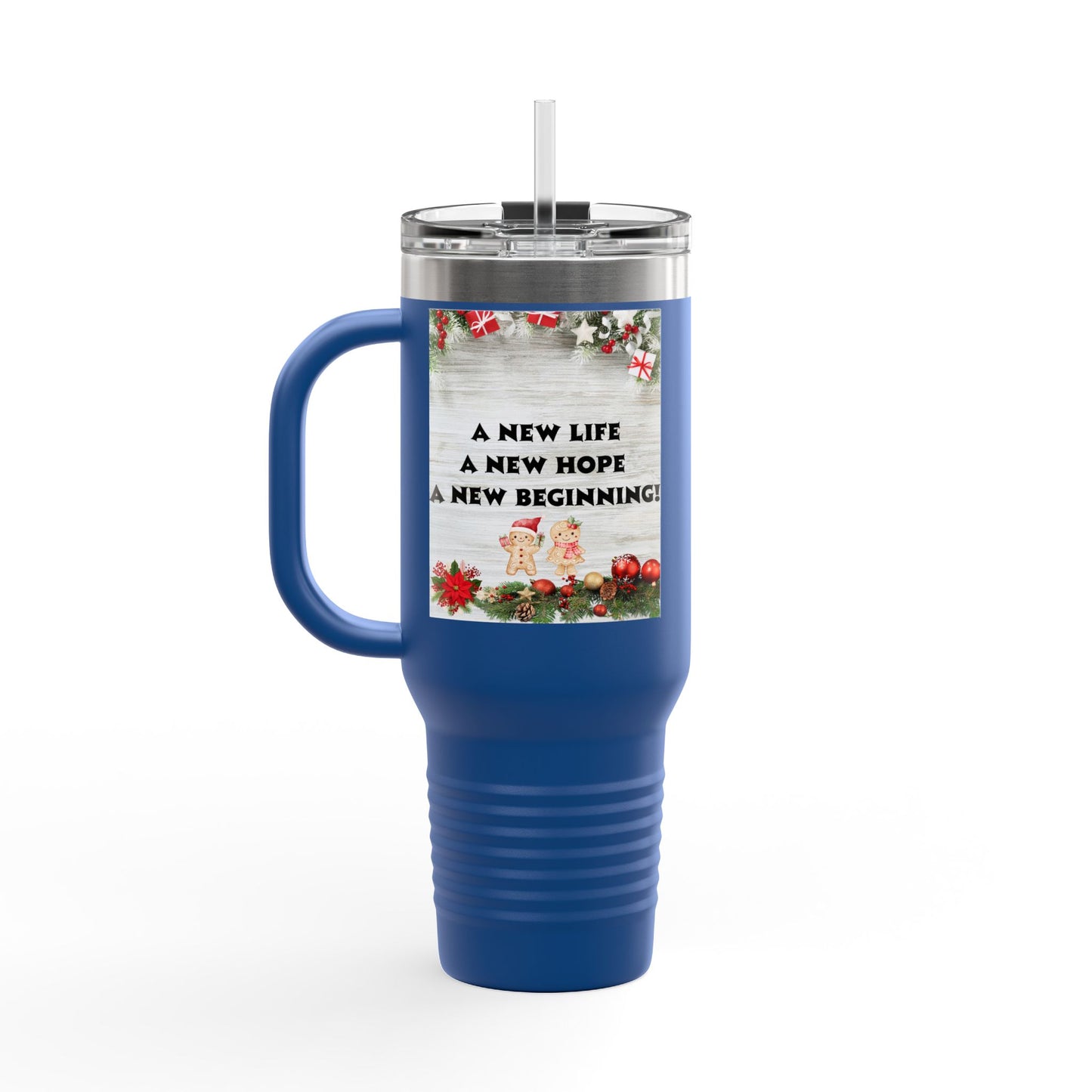 Holiday Insulated Travel Mug, 40oz | Christmas Gift, Travel Coffee Cup, Winter Drinkware, Reusable Mug, Eco-Friendly Beverage Container