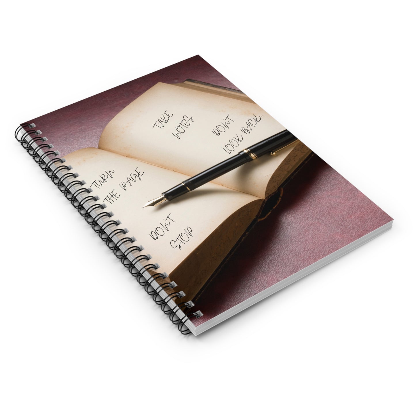 TURN THE PAGE Inspirational Spiral Notebook - Take Notes, Journal, Educational, Gift Idea, Motivational Quote, Self-Help Tool