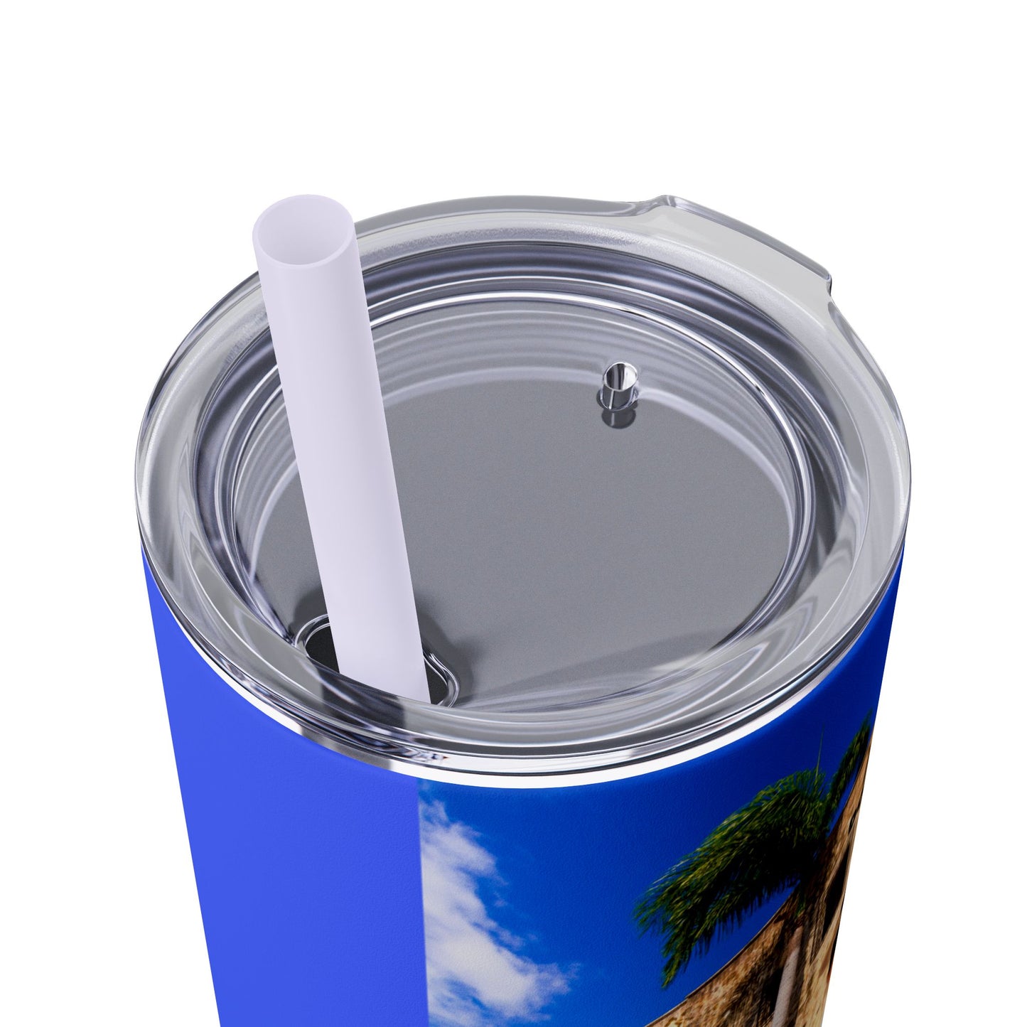 DOMINICAN REPUBLIC Vibrant Travel Tumbler, 20oz Skinny Tumbler with Straw - Perfect for Summer Adventures, Vacation, Gifts, Customizable