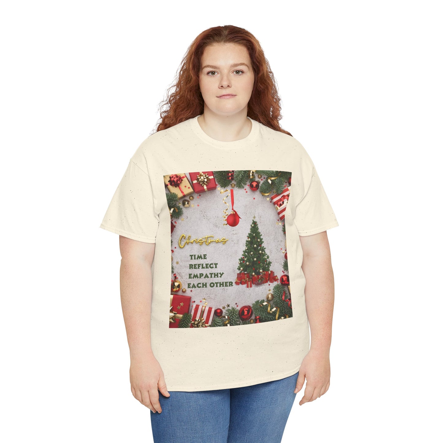 Christmas-Themed Unisex Heavy Cotton Tee, Holiday Gift, Festive Apparel, Family Gatherings, New Year Celebrations, Cute Christmas Shirt
