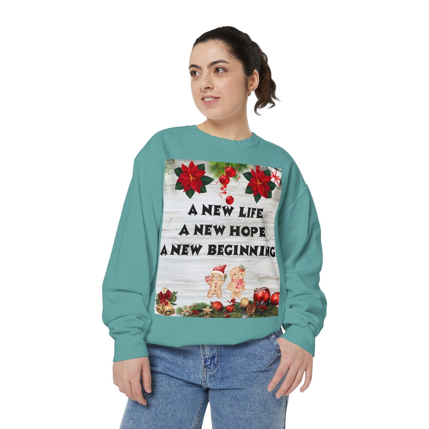 Cozy Holiday Sweatshirt - A New Life, New Hope, New Beginning, Christmas Gift, Unisex Apparel, Festive Wear, Winter Fashion