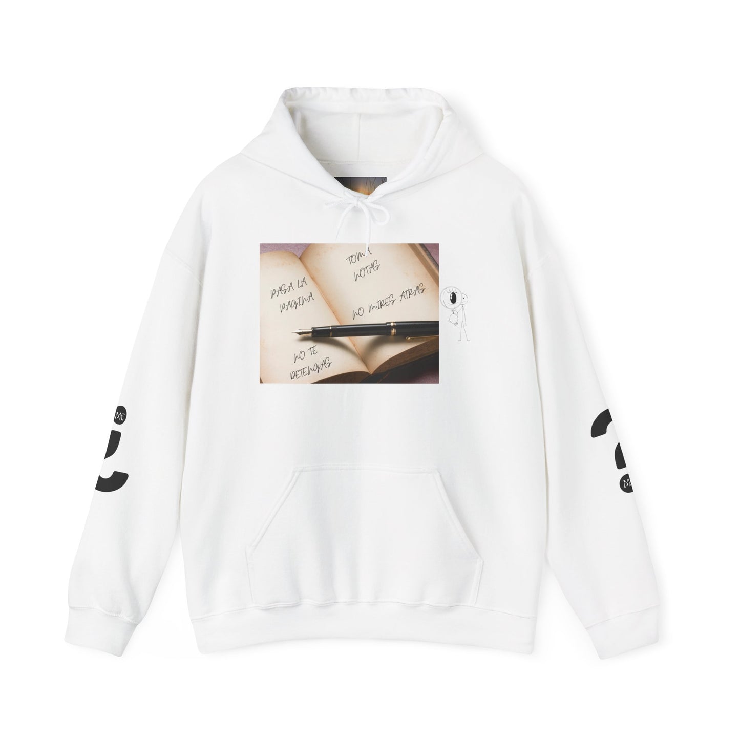 PASA LA PAGINA Inspirational Unisex Hoodie, Motivational Sweatshirt, Cozy Gift for Students, Printable Hoodie, Note-Taking Style