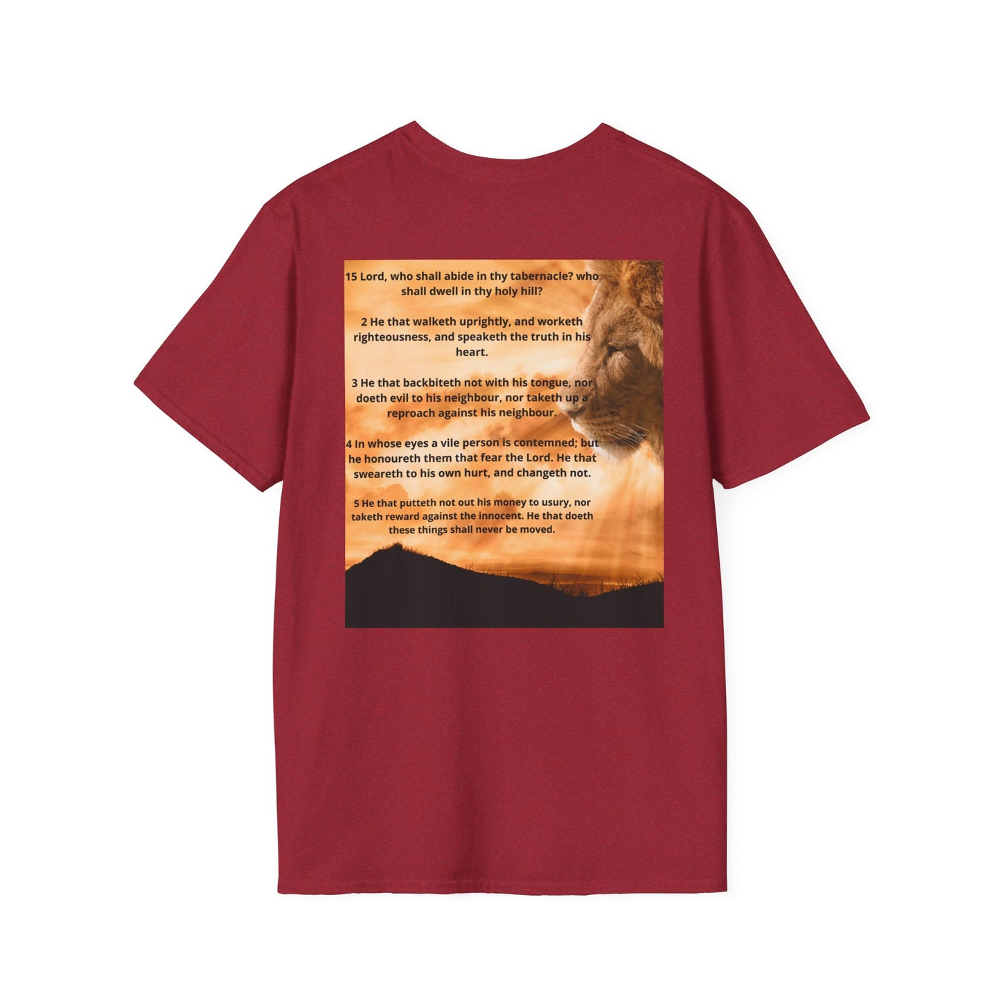 PSALM 15 Unisex Inspirational Psalm T-Shirt, Faith Tee, Scripture Shirt, Gift for Believers, Christian Apparel, Spiritual Casual Wear