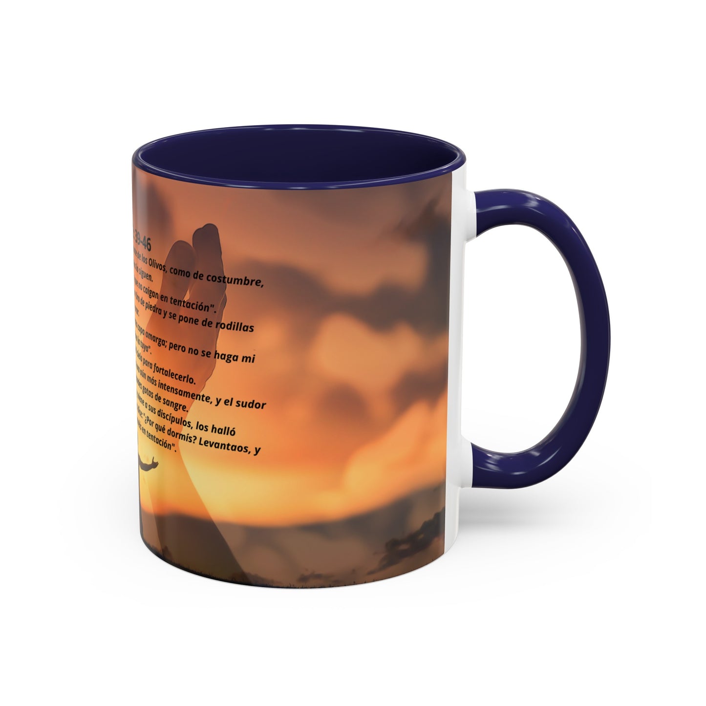 LUCAS 22: 39-46 Oración en el Monte Accent Coffee Mug (1ó1, 15oz)
