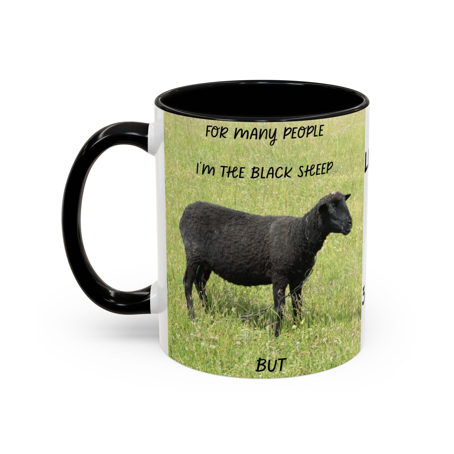 BLACK SHEEP Beautiful Sheep Coffee Mug, Inspirational Luke 15:3-7 Mug, Nature Lover Gift, Faith-Based Beverage Cup, Unique Farmhouse Decor