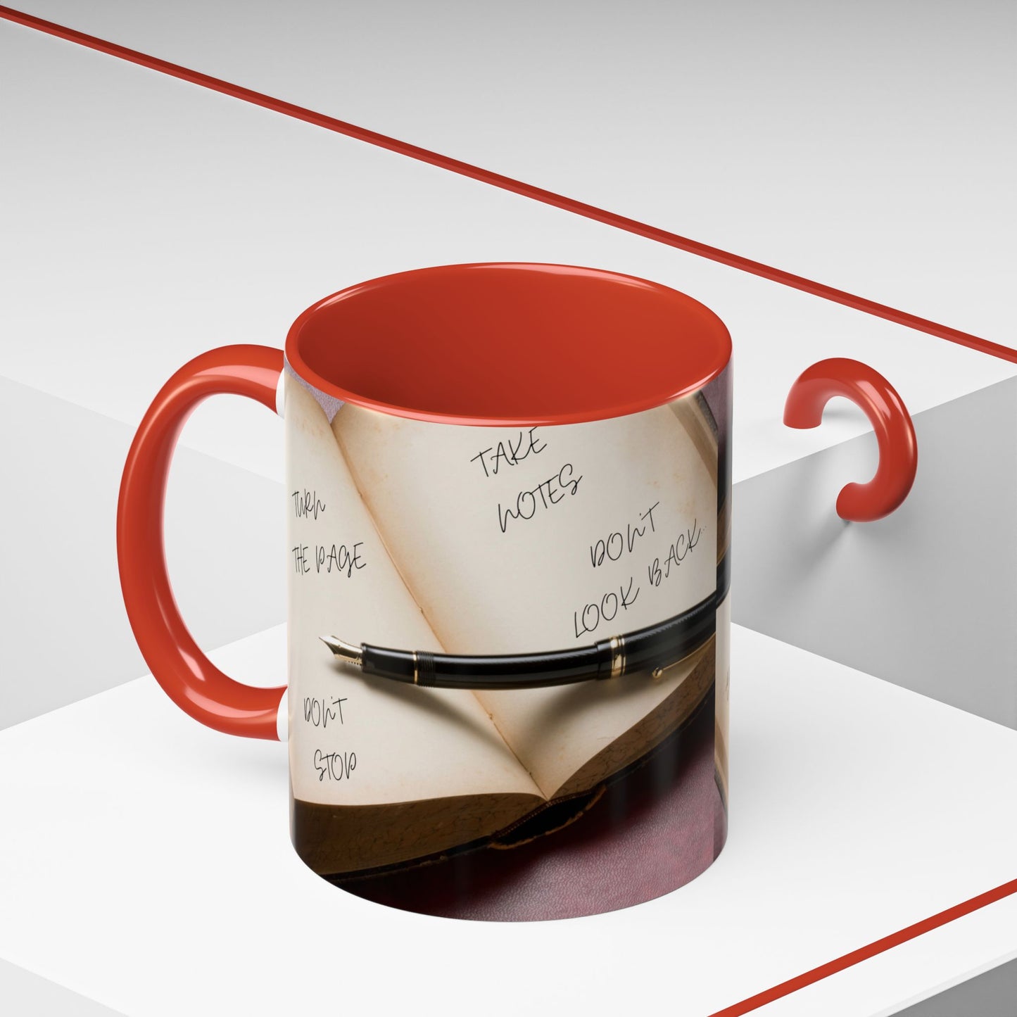 TURN THE PAGE NO TE DETENGAS Inspirational Accent Coffee Mug - Motivational Quotes, Perfect for Home or Office, Gift for Friends, Encouragement, Self-care