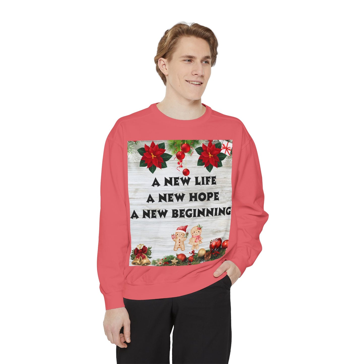 Cozy Holiday Sweatshirt - A New Life, New Hope, New Beginning, Christmas Gift, Unisex Apparel, Festive Wear, Winter Fashion