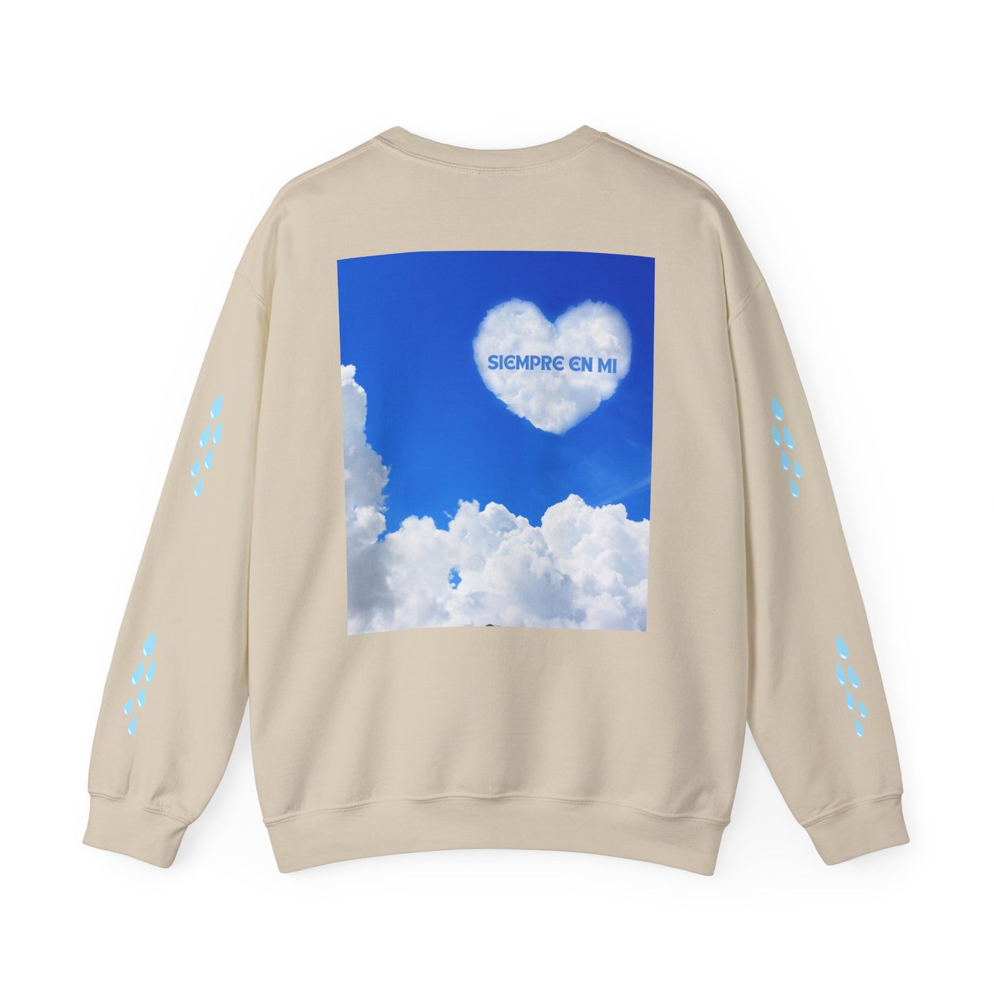 TE MANDO BESOS Heavenly Love Sweatshirt, Spiritual Crewneck, Angelic Gift, Cloud Art Pullover, Heartfelt Comfort Wear, Perfect for Love Celebrations