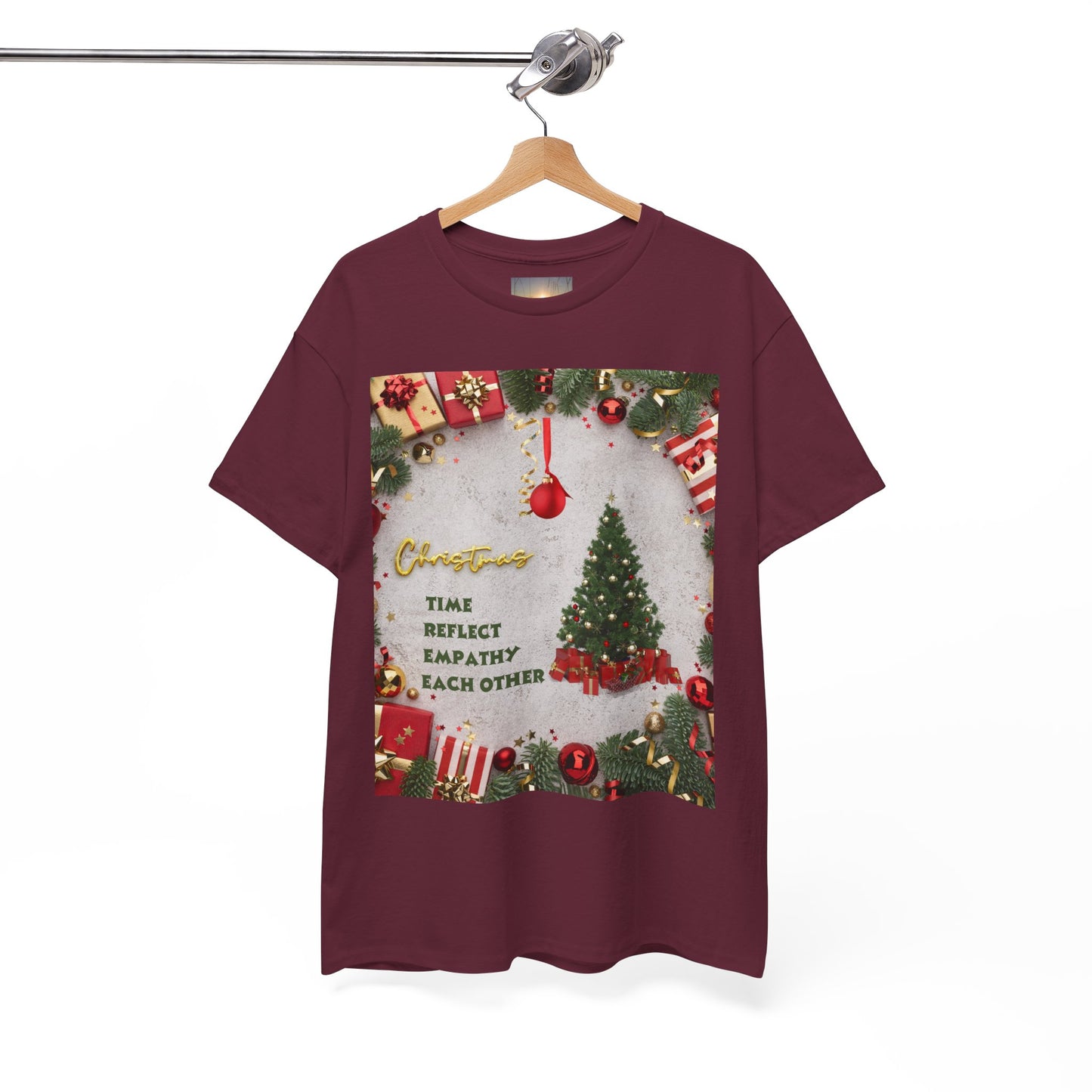 Christmas-Themed Unisex Heavy Cotton Tee, Holiday Gift, Festive Apparel, Family Gatherings, New Year Celebrations, Cute Christmas Shirt