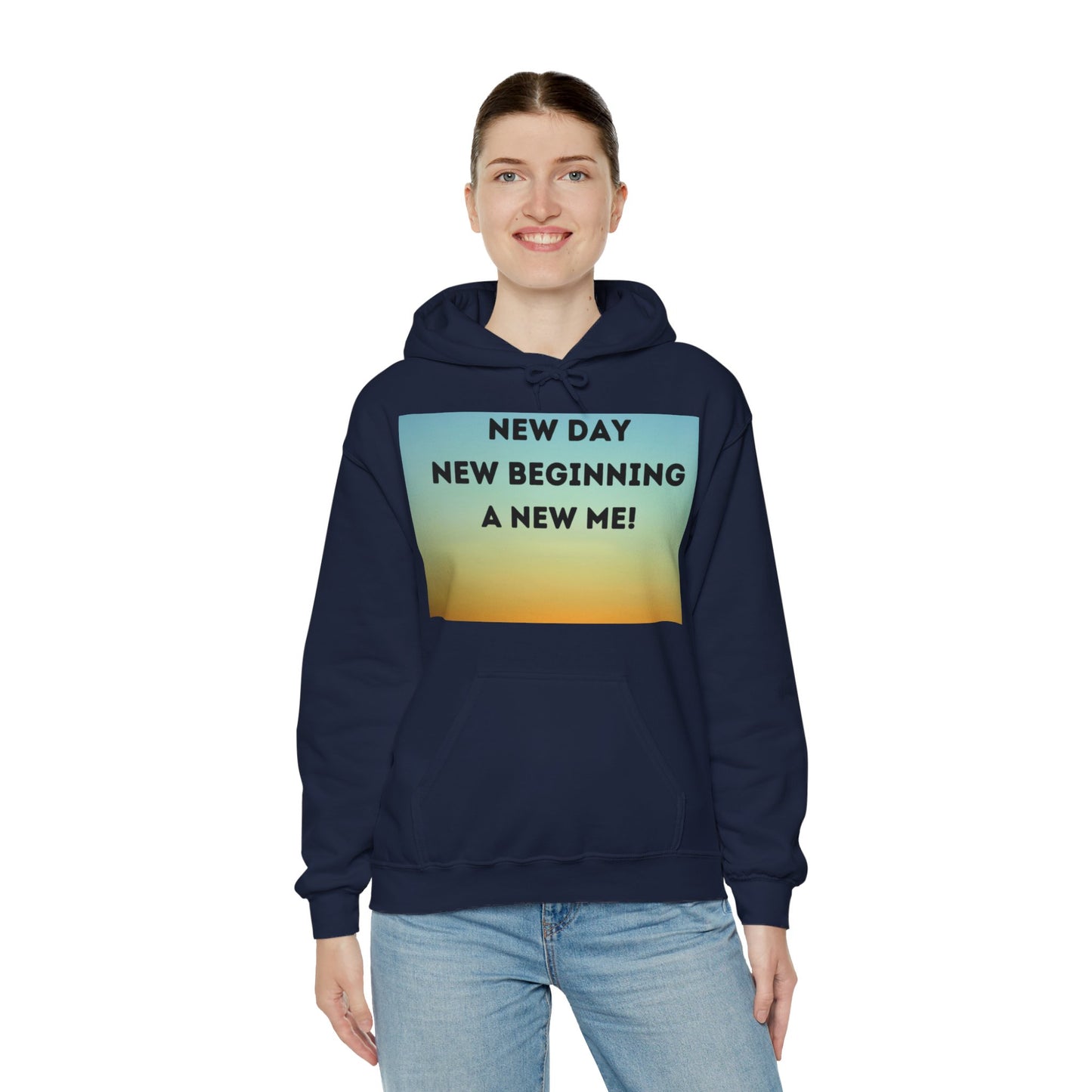 NEW DAY NEW BEGINNING A NEW ME Unisex Heavy Blend™ Hooded Sweatshirt