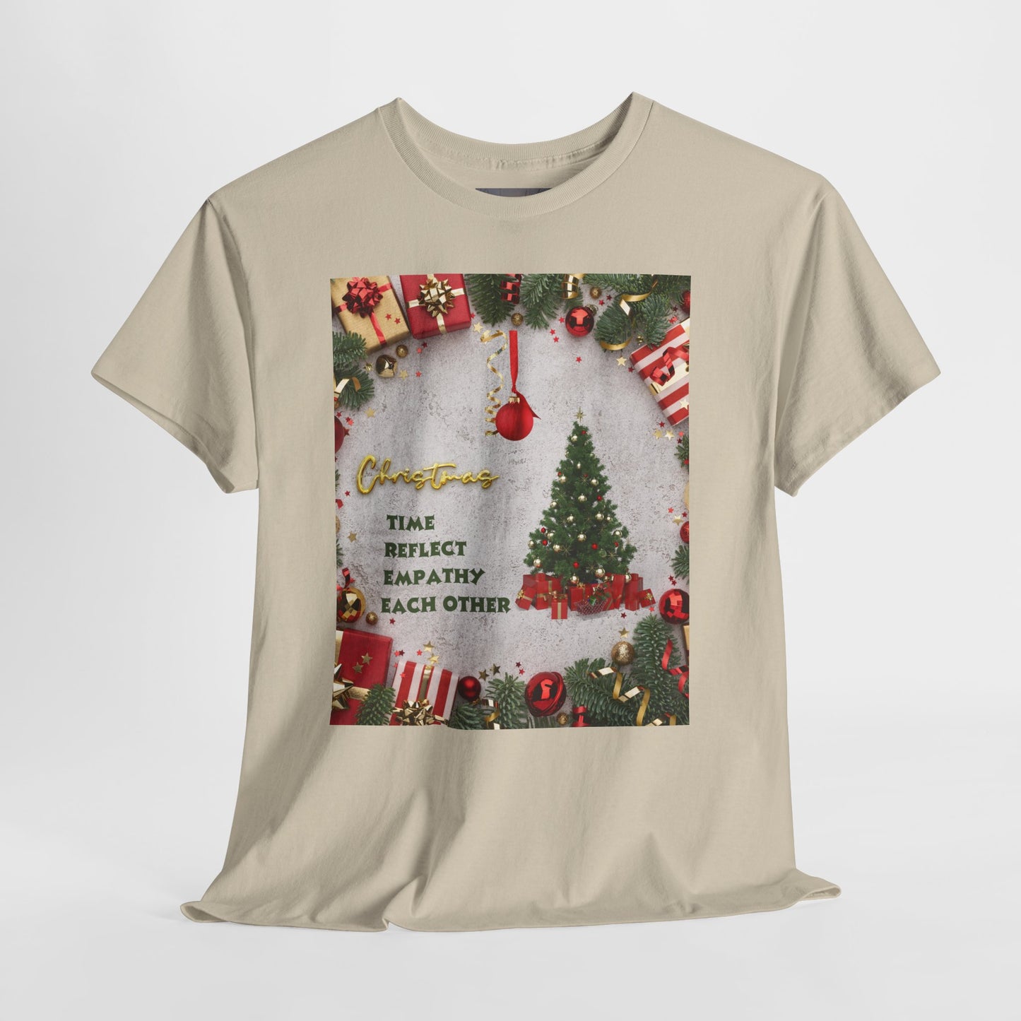 Christmas-Themed Unisex Heavy Cotton Tee, Holiday Gift, Festive Apparel, Family Gatherings, New Year Celebrations, Cute Christmas Shirt