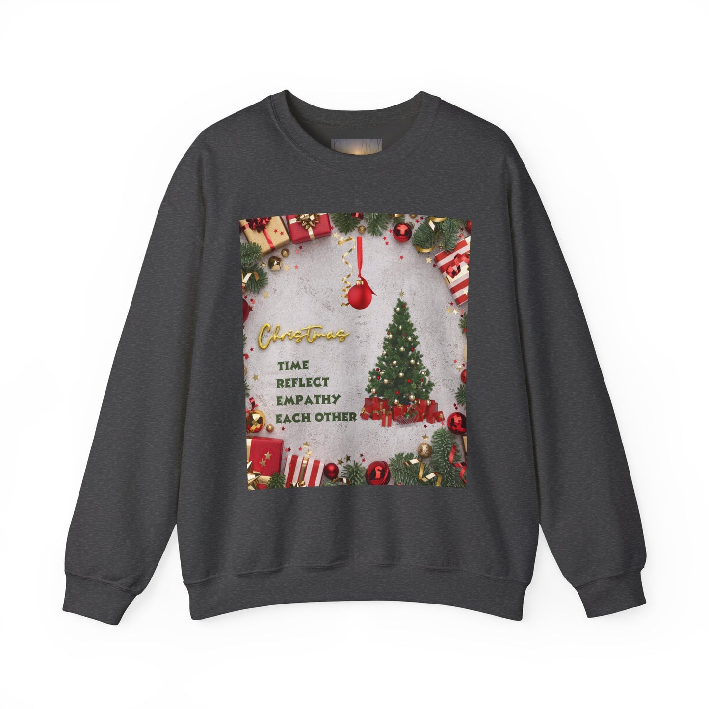 Cozy Christmas Sweatshirt - Reflect Empathy & Be A New You, Holiday Gift, Winter Fashion, Christmas Celebration, Unisex Crewneck