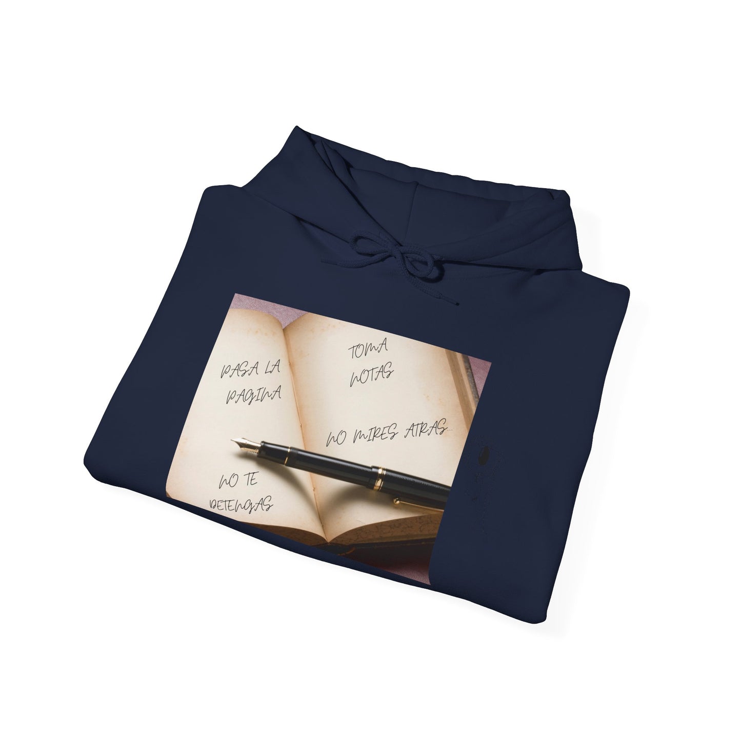 PASA LA PAGINA Inspirational Unisex Hoodie, Motivational Sweatshirt, Cozy Gift for Students, Printable Hoodie, Note-Taking Style