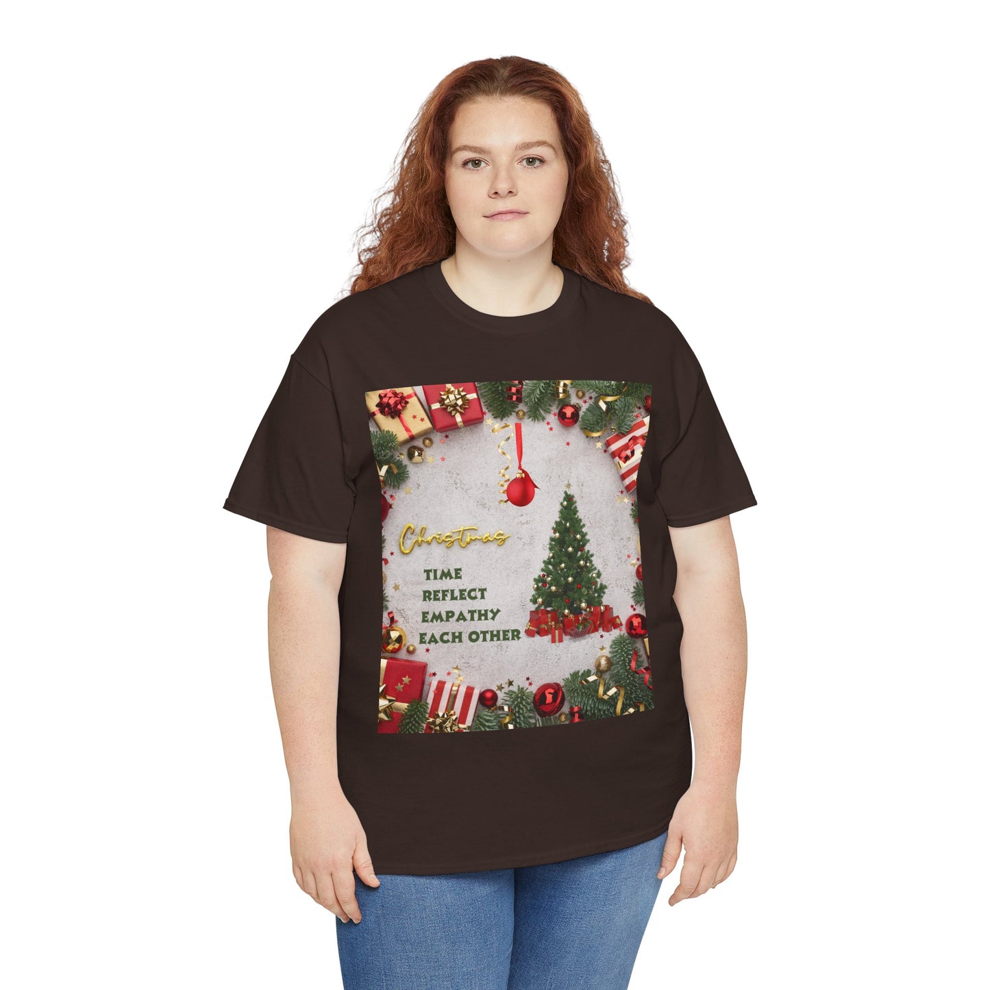 Christmas-Themed Unisex Heavy Cotton Tee, Holiday Gift, Festive Apparel, Family Gatherings, New Year Celebrations, Cute Christmas Shirt