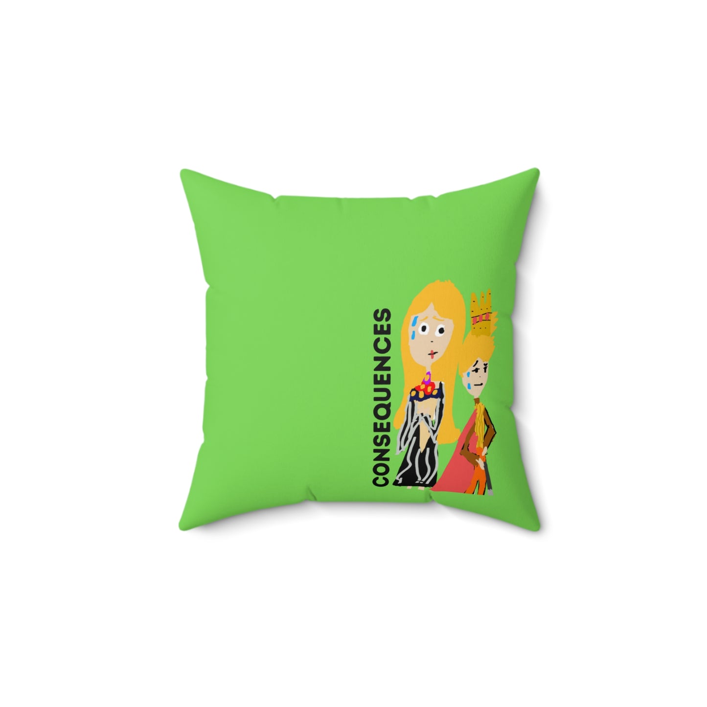 CONSEQUENCES ISAAC IDYER ARTS DESINGS Spun Polyester Square Pillow