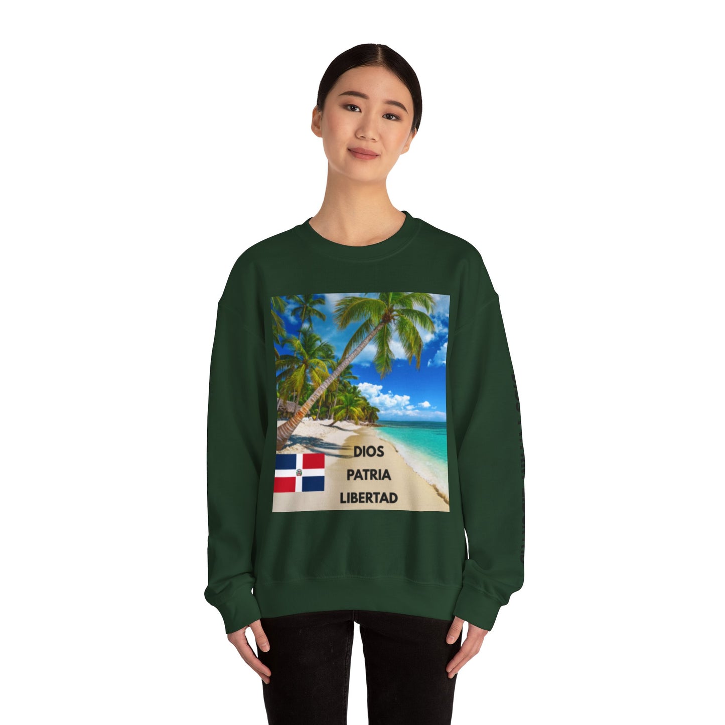 QUISQUEYA HERMOSA Tropical Paradise Sweatshirt - Dios Patria Libertad, Quisqueya Hermosa, Dominican Republic Gift, Beach Vibes, Unisex Crewneck