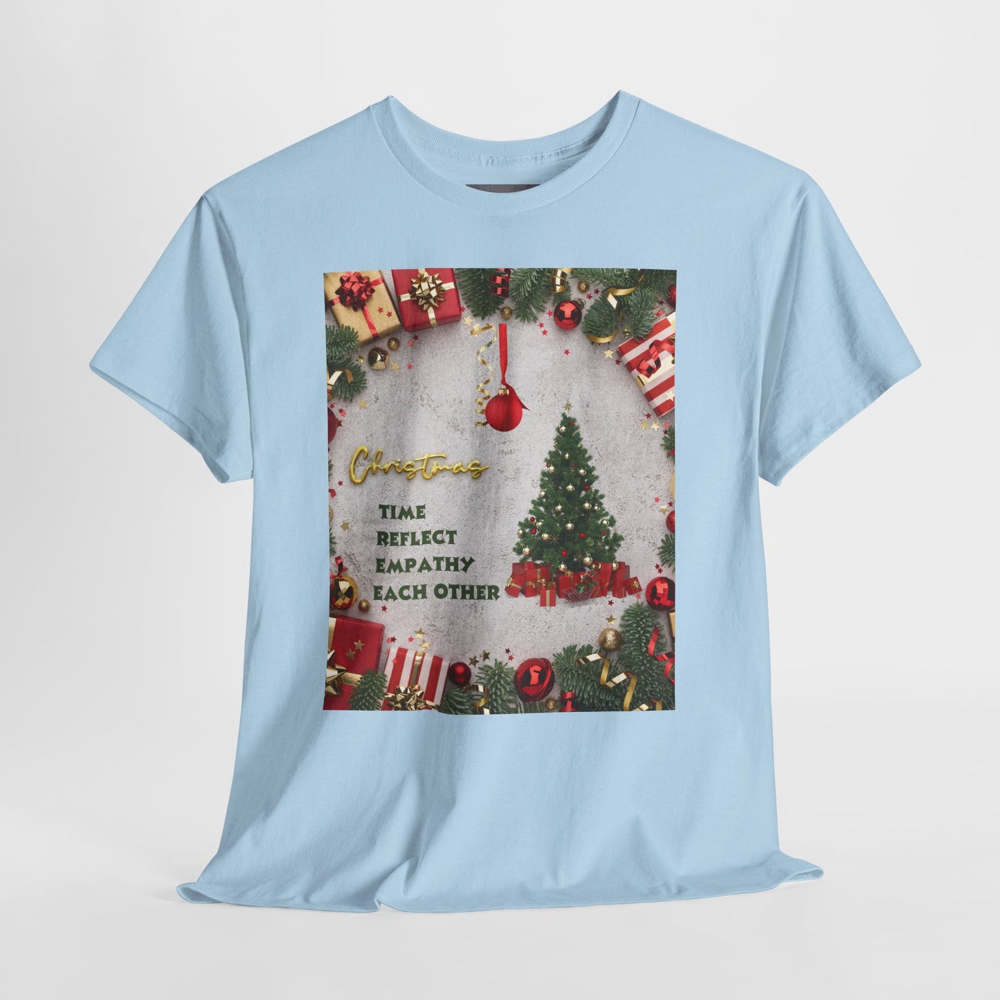 Christmas-Themed Unisex Heavy Cotton Tee, Holiday Gift, Festive Apparel, Family Gatherings, New Year Celebrations, Cute Christmas Shirt