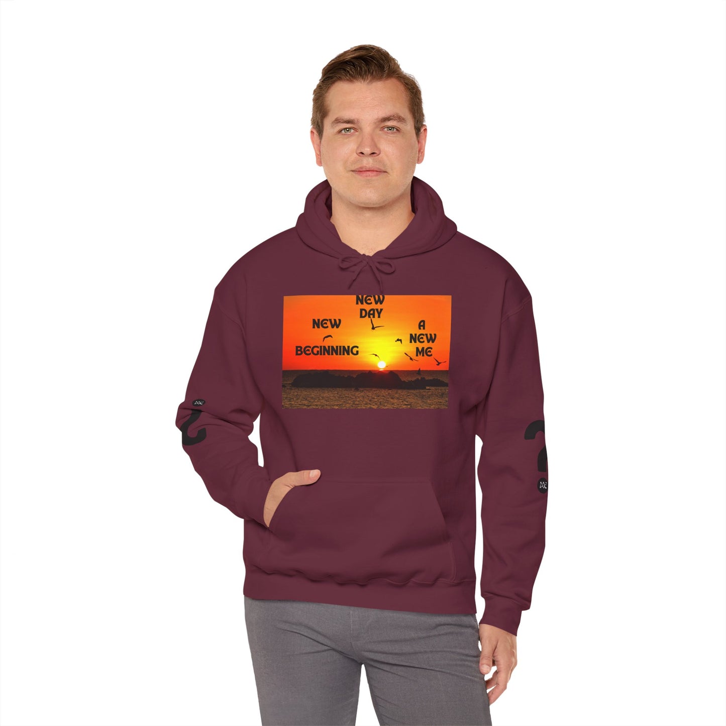New Day, New Me Motivational Hoodie - Cozy Unisex Sweatshirt for Inspiration, Self-Care, Fitness Goals, Gift for Him, Her