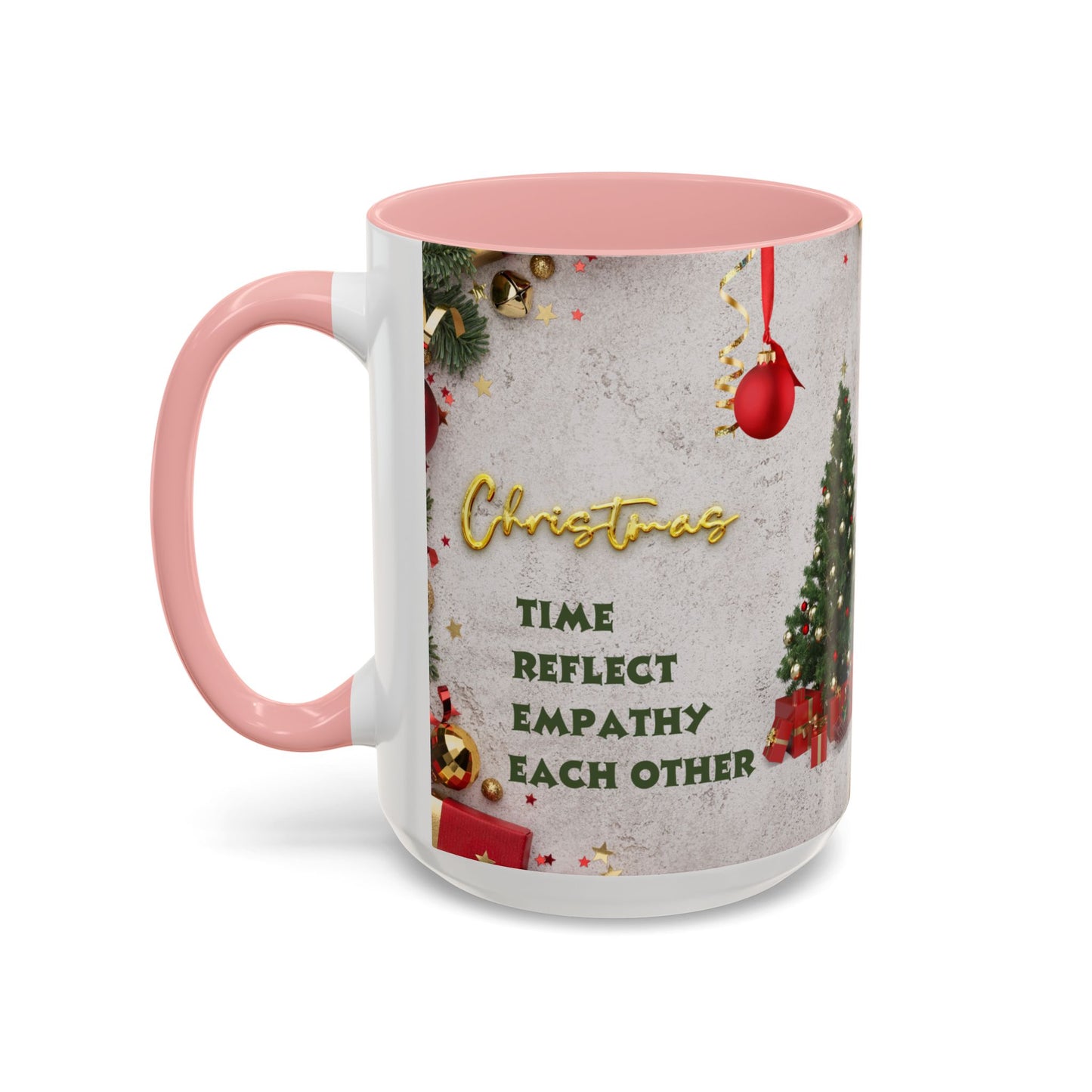 Festive Accent Coffee Mug for New Beginnings, Holiday Gift for Friends, Christmas Celebration, Unique Home Decor, Motivational Drinkware