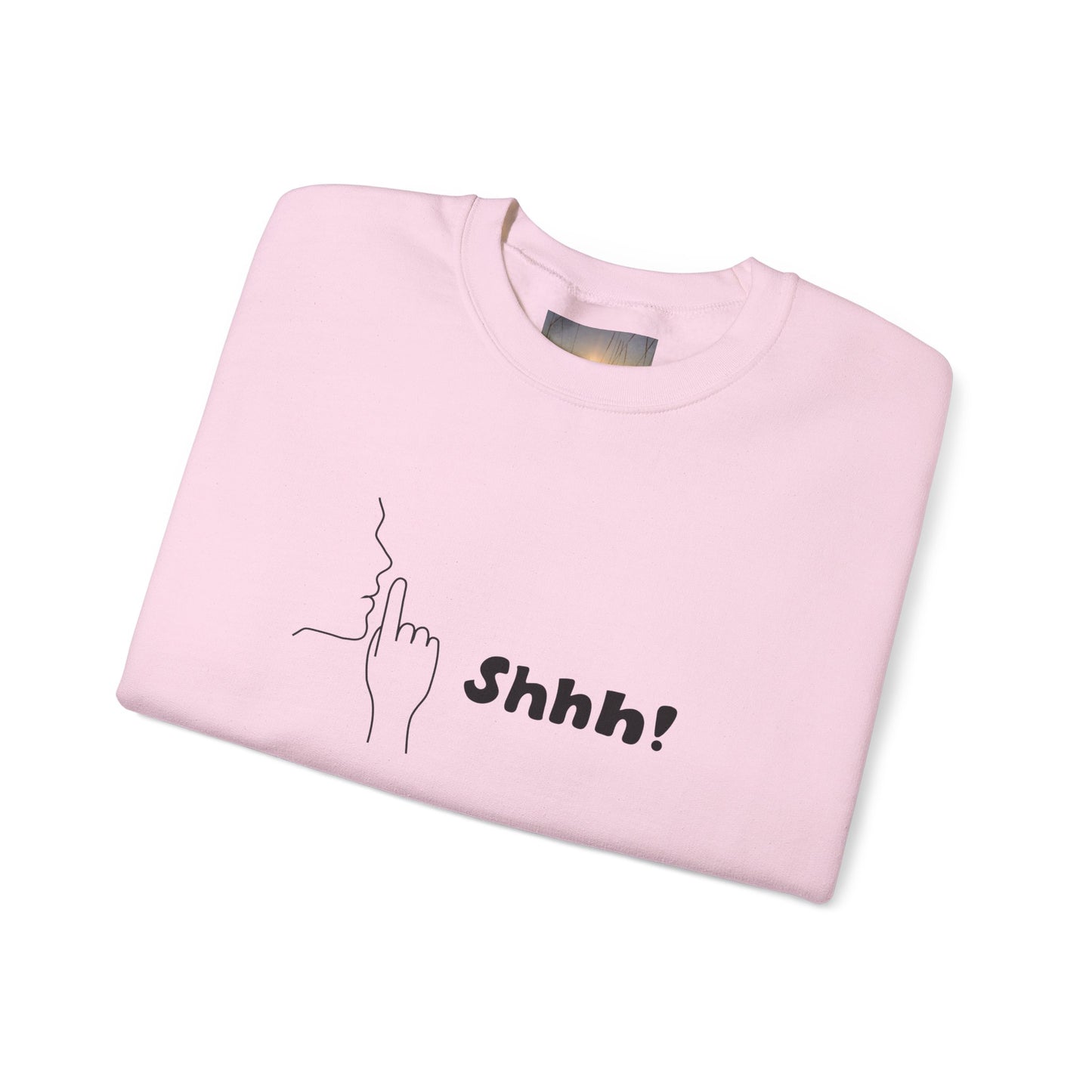 SHHH! SILENCE Unisex Humor Crewneck Sweatshirt: Funny Silence Design, Perfect for Gifting, Casual Wear, Birthday, Holidays, Conversation Starter