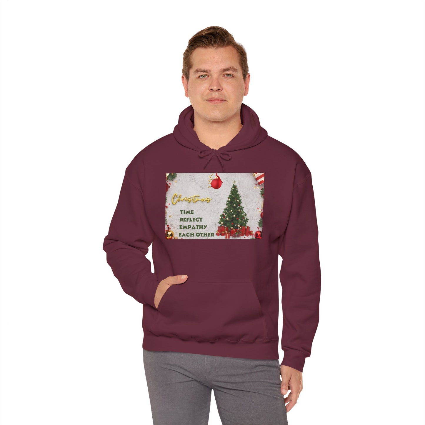 Christmas Vibe Hoodie, Festive Sweatshirt for Holiday Celebrations, Cozy Gift for Friends and Family, Unisex Winter Wear, Reflect Empathy