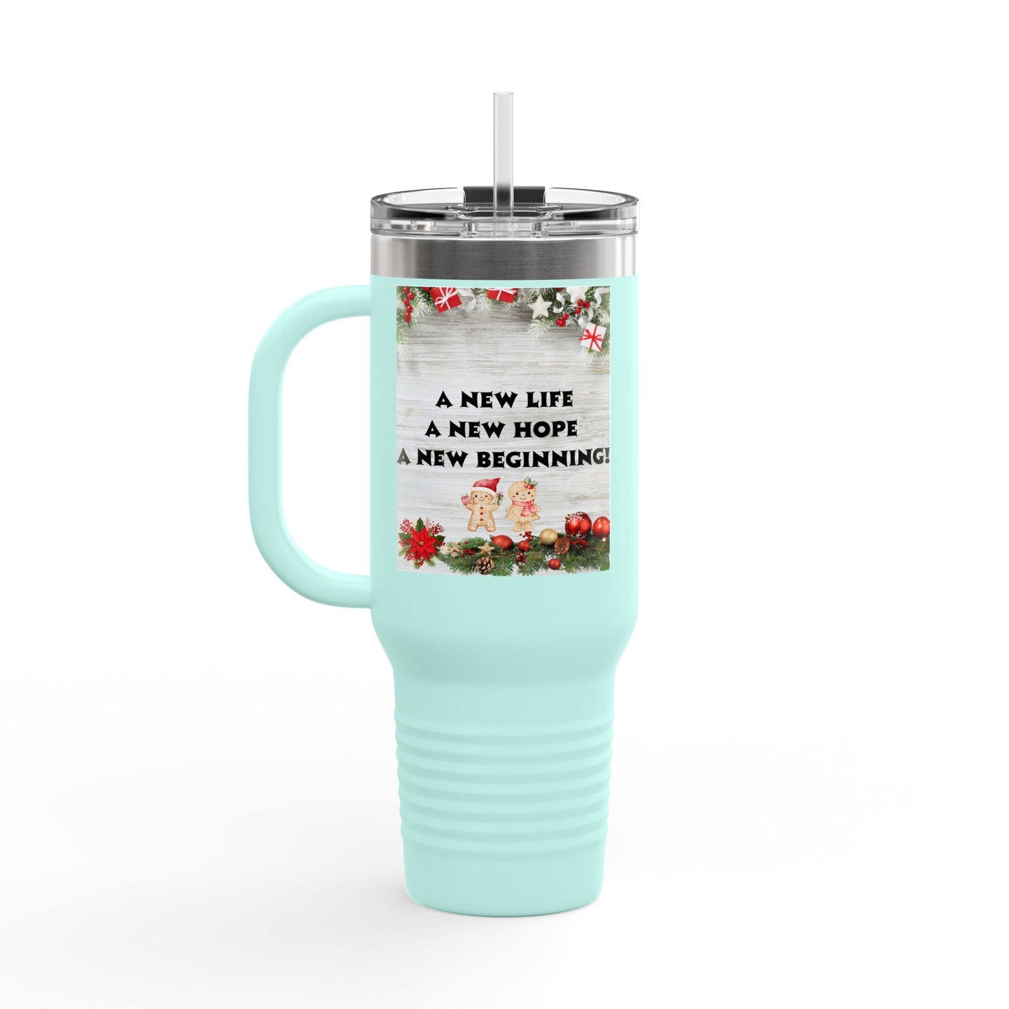 Holiday Insulated Travel Mug, 40oz | Christmas Gift, Travel Coffee Cup, Winter Drinkware, Reusable Mug, Eco-Friendly Beverage Container