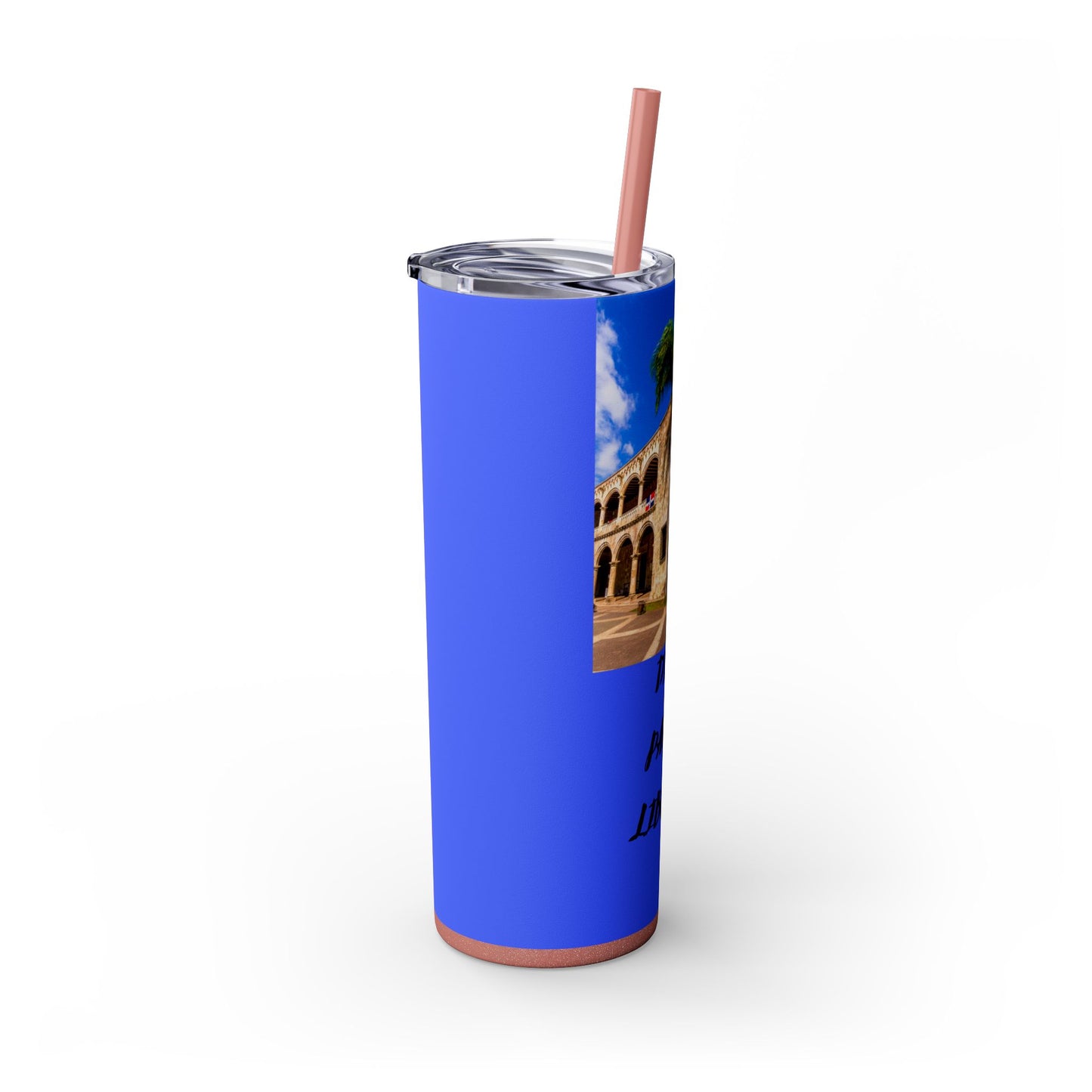 DOMINICAN REPUBLIC Vibrant Travel Tumbler, 20oz Skinny Tumbler with Straw - Perfect for Summer Adventures, Vacation, Gifts, Customizable