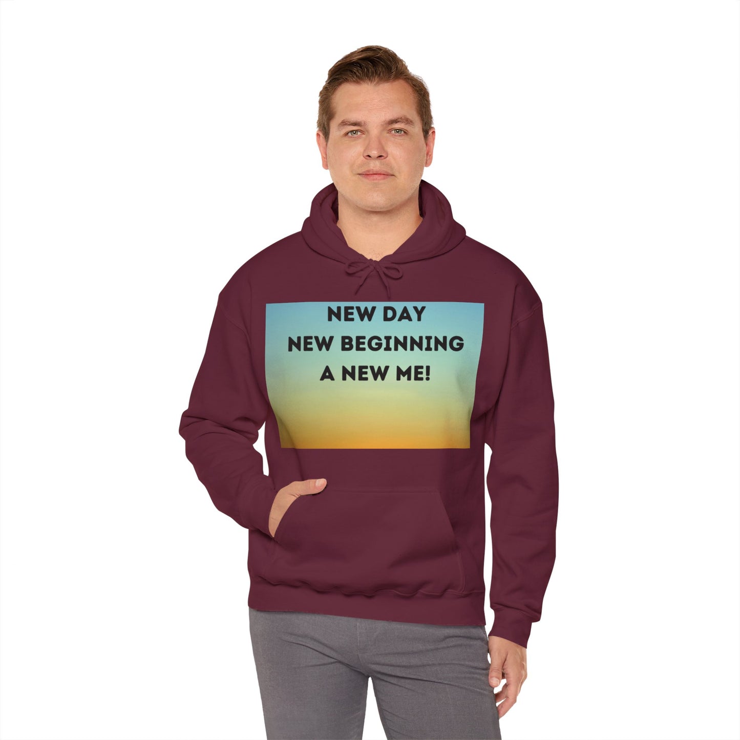 NEW DAY NEW BEGINNING A NEW ME Unisex Heavy Blend™ Hooded Sweatshirt