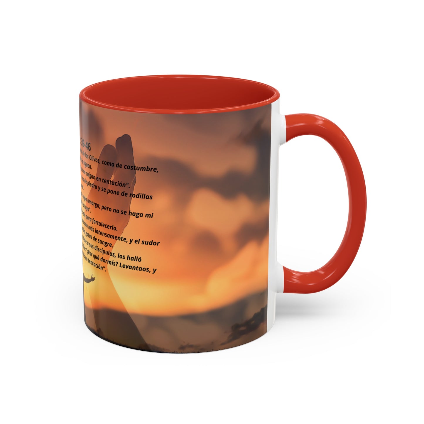 LUCAS 22: 39-46 Oración en el Monte Accent Coffee Mug (1ó1, 15oz)