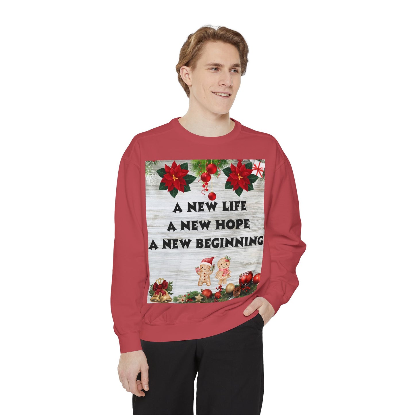 Cozy Holiday Sweatshirt - A New Life, New Hope, New Beginning, Christmas Gift, Unisex Apparel, Festive Wear, Winter Fashion