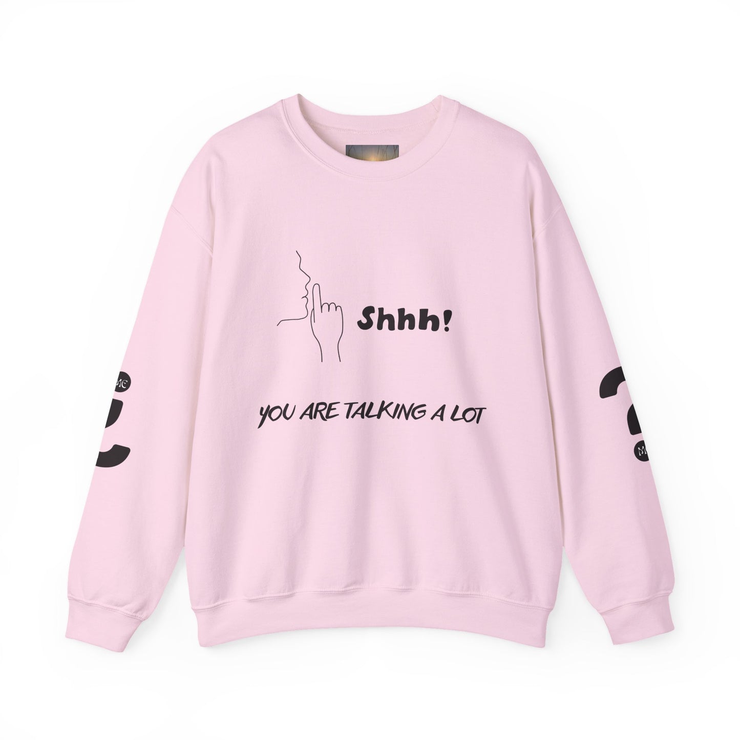SHHH! SILENCE Unisex Humor Crewneck Sweatshirt: Funny Silence Design, Perfect for Gifting, Casual Wear, Birthday, Holidays, Conversation Starter