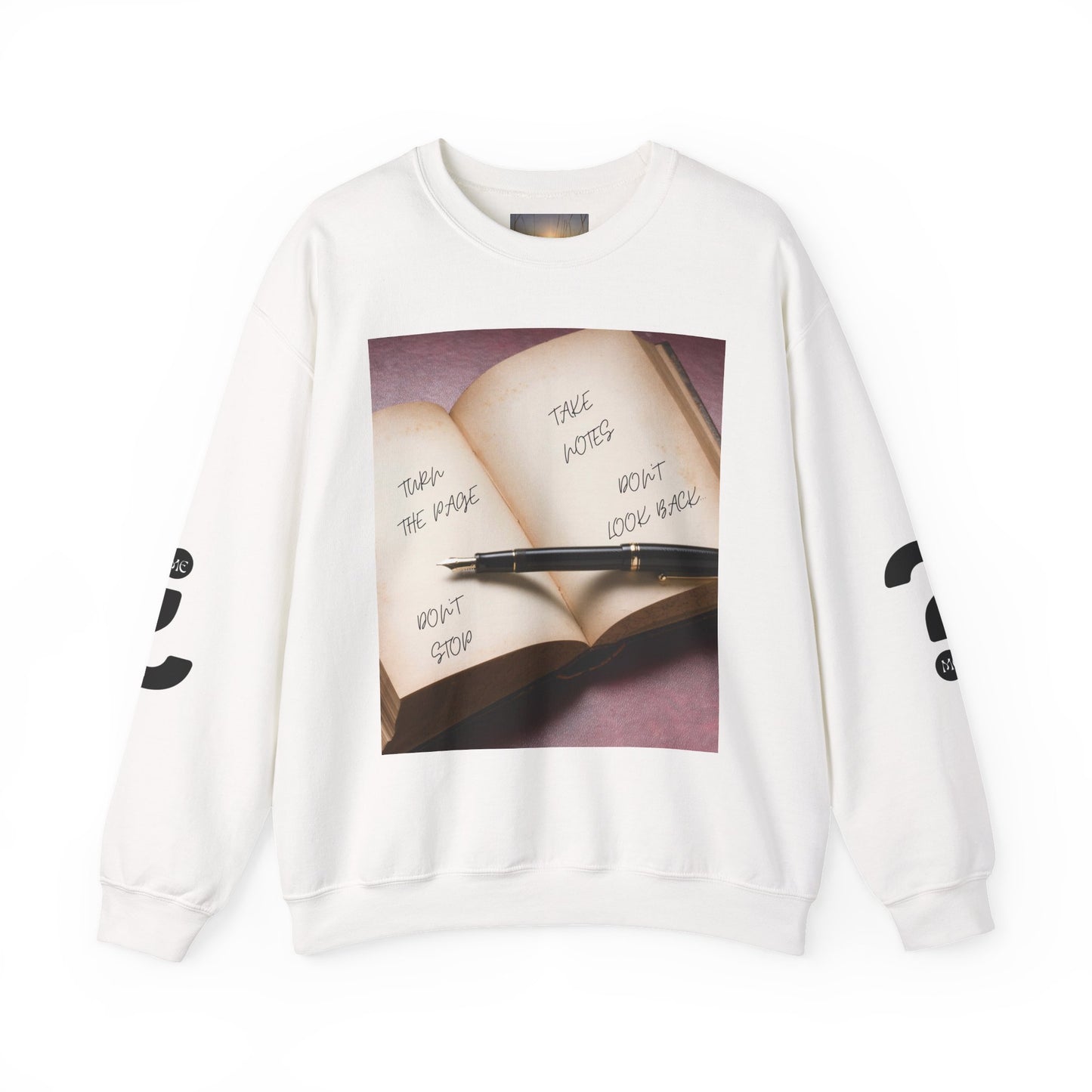 TURN THE PAGE Inspirational Sweatshirt for Note-Takers, Cozy Crewneck, Motivational Gift, Book Lovers, Back-to-School Apparel