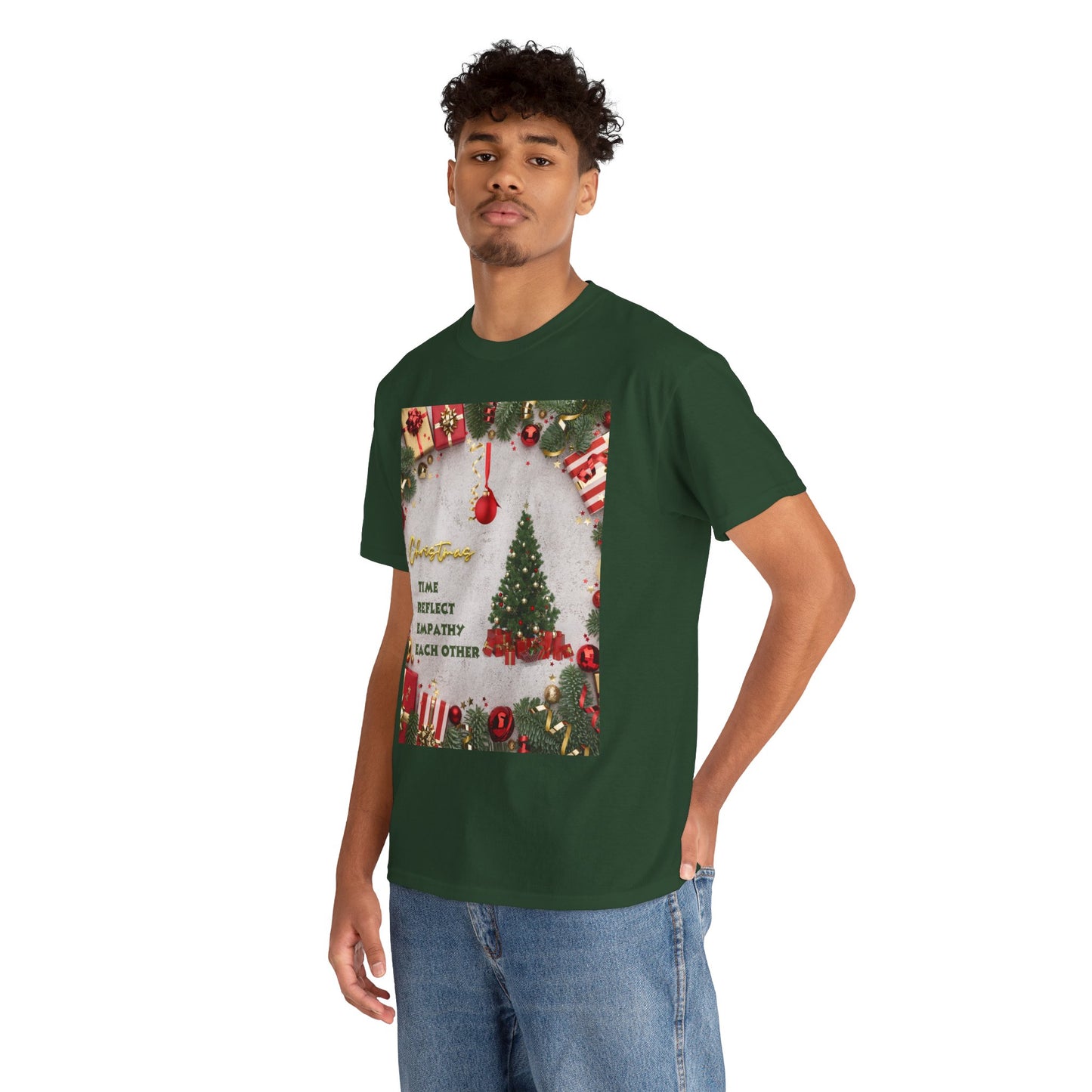 Christmas-Themed Unisex Heavy Cotton Tee, Holiday Gift, Festive Apparel, Family Gatherings, New Year Celebrations, Cute Christmas Shirt