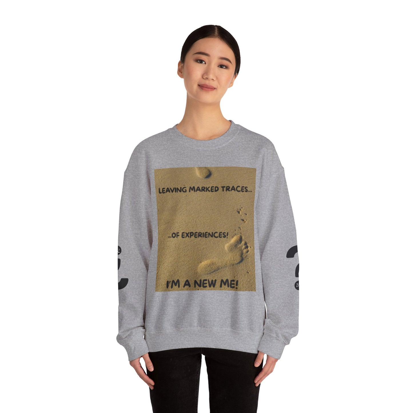 LEAVING MARKED TRACES New Beginnings Crewneck Sweatshirt | Inspirational Gift, Motivational Apparel, Unisex Fashion, Casual Wear, Self-Improvement