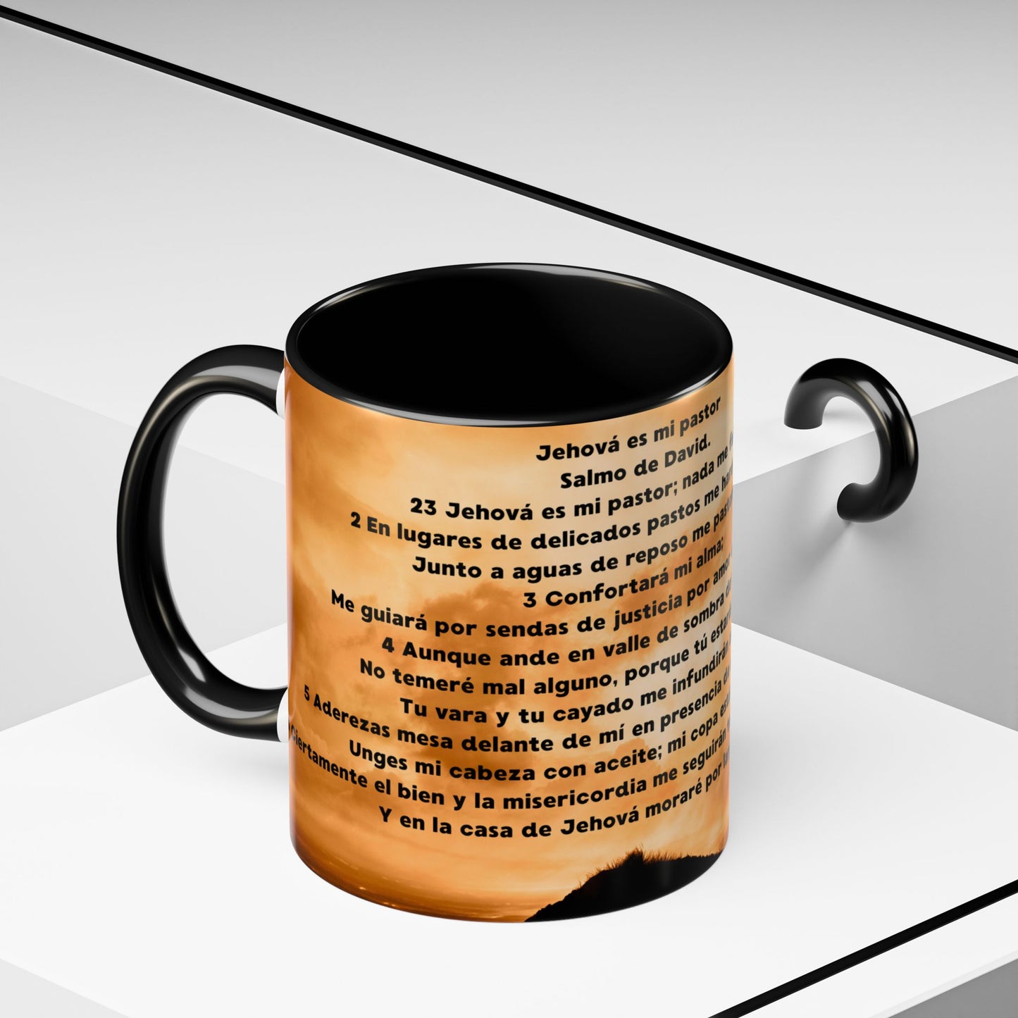 SALMO 23 Inspirational Lion Coffee Mug - Faith, Spirituality, Gift for Him/Her, Motivational Drinkware, Religious Home Decor