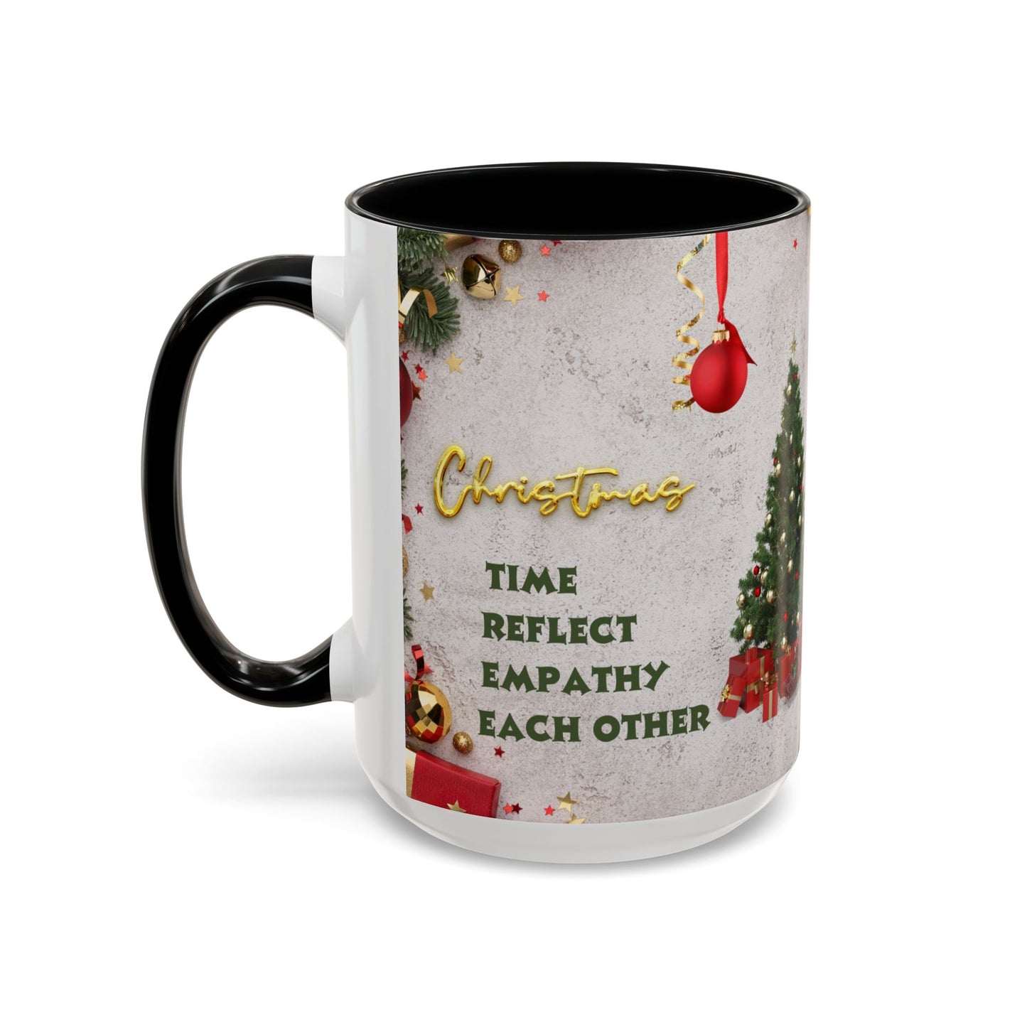 Festive Accent Coffee Mug for New Beginnings, Holiday Gift for Friends, Christmas Celebration, Unique Home Decor, Motivational Drinkware