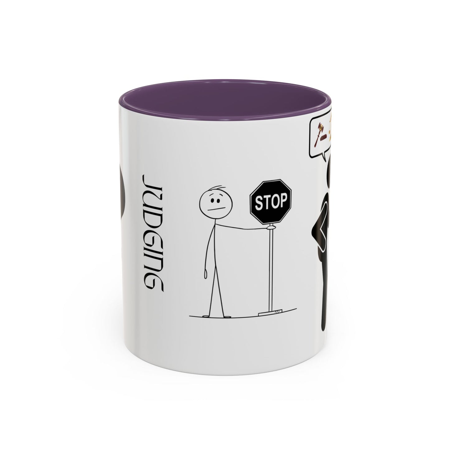 Judging Coffee Mug - 11 & 15oz Ceramic Drinkware for Funny Gift, Home Decor, Office Use, Tea Lovers, Unique Present