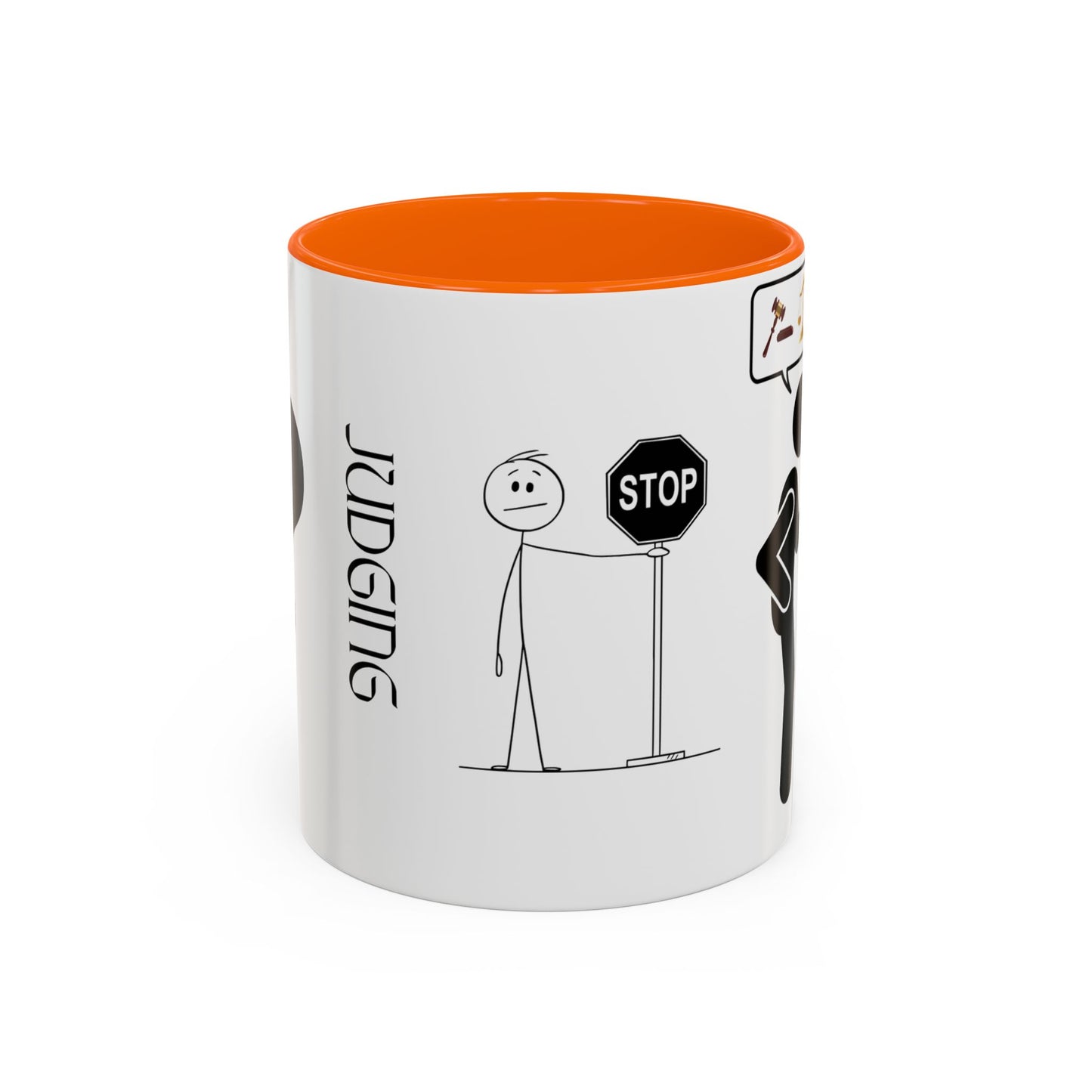 Judging Coffee Mug - 11 & 15oz Ceramic Drinkware for Funny Gift, Home Decor, Office Use, Tea Lovers, Unique Present