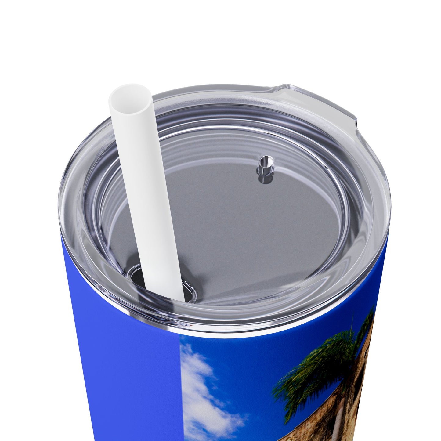 DOMINICAN REPUBLIC Vibrant Travel Tumbler, 20oz Skinny Tumbler with Straw - Perfect for Summer Adventures, Vacation, Gifts, Customizable