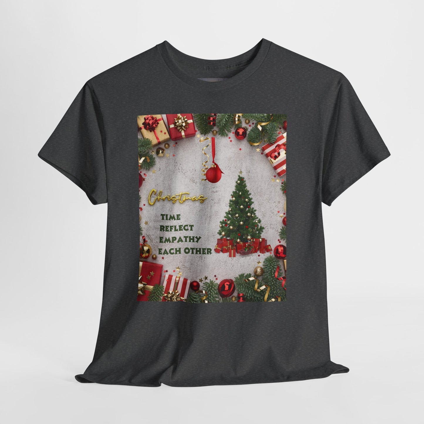 Christmas-Themed Unisex Heavy Cotton Tee, Holiday Gift, Festive Apparel, Family Gatherings, New Year Celebrations, Cute Christmas Shirt