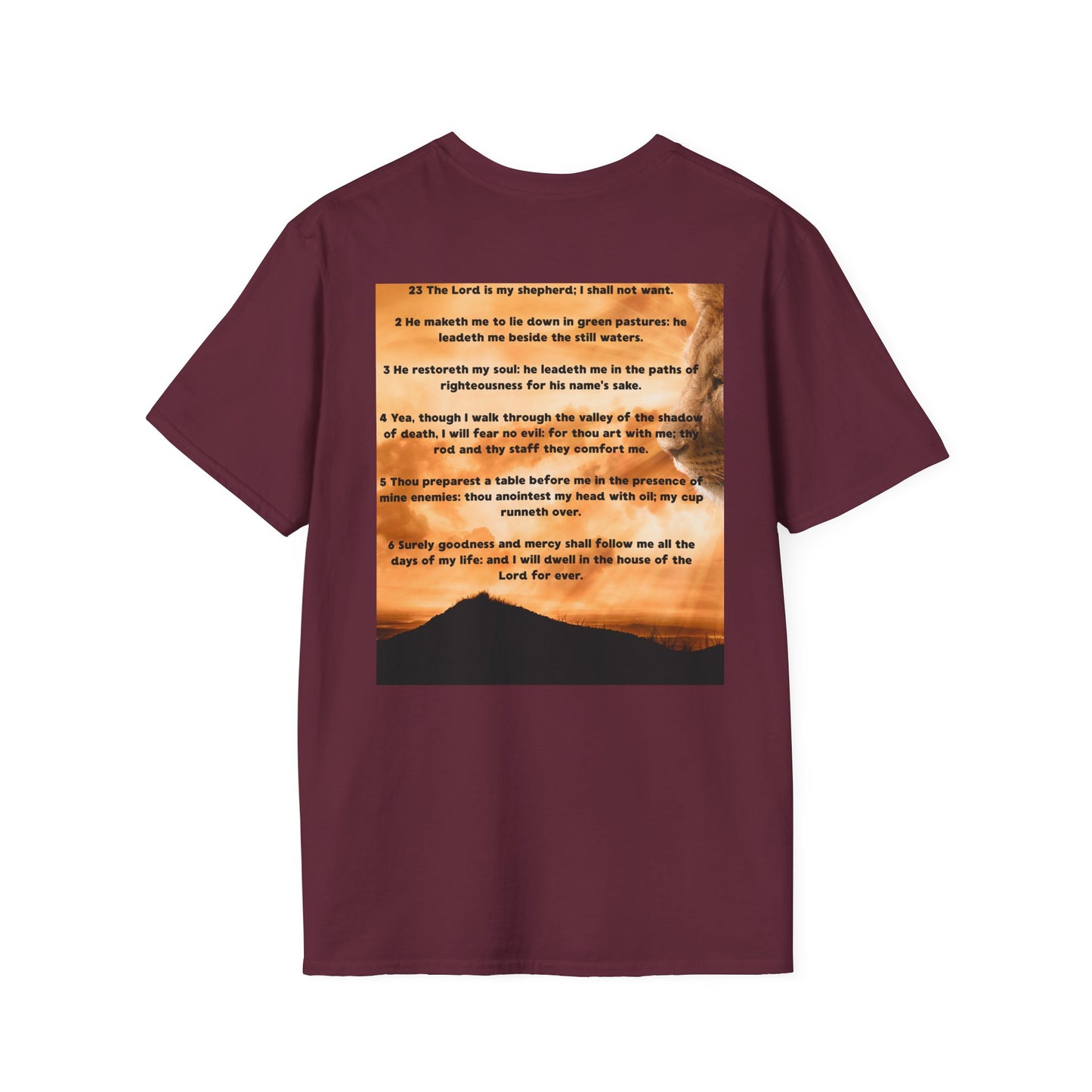 PSALM 23 Comfortable Faith-Inspired T-Shirt with Psalm 23 Design, Spiritual Tee, Christian Apparel, Inspirational Gifts, Everyday Wear