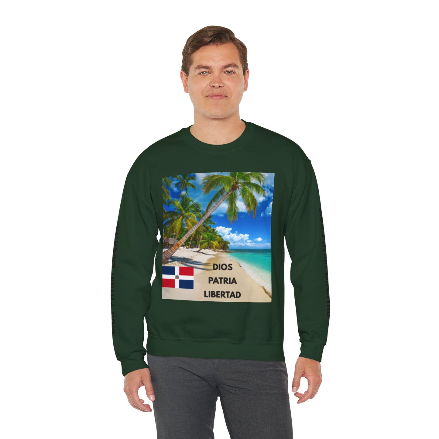 QUISQUEYA HERMOSA Tropical Paradise Sweatshirt - Dios Patria Libertad, Quisqueya Hermosa, Dominican Republic Gift, Beach Vibes, Unisex Crewneck