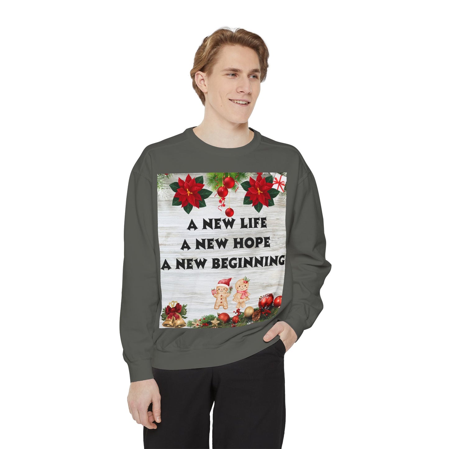 Cozy Holiday Sweatshirt - A New Life, New Hope, New Beginning, Christmas Gift, Unisex Apparel, Festive Wear, Winter Fashion
