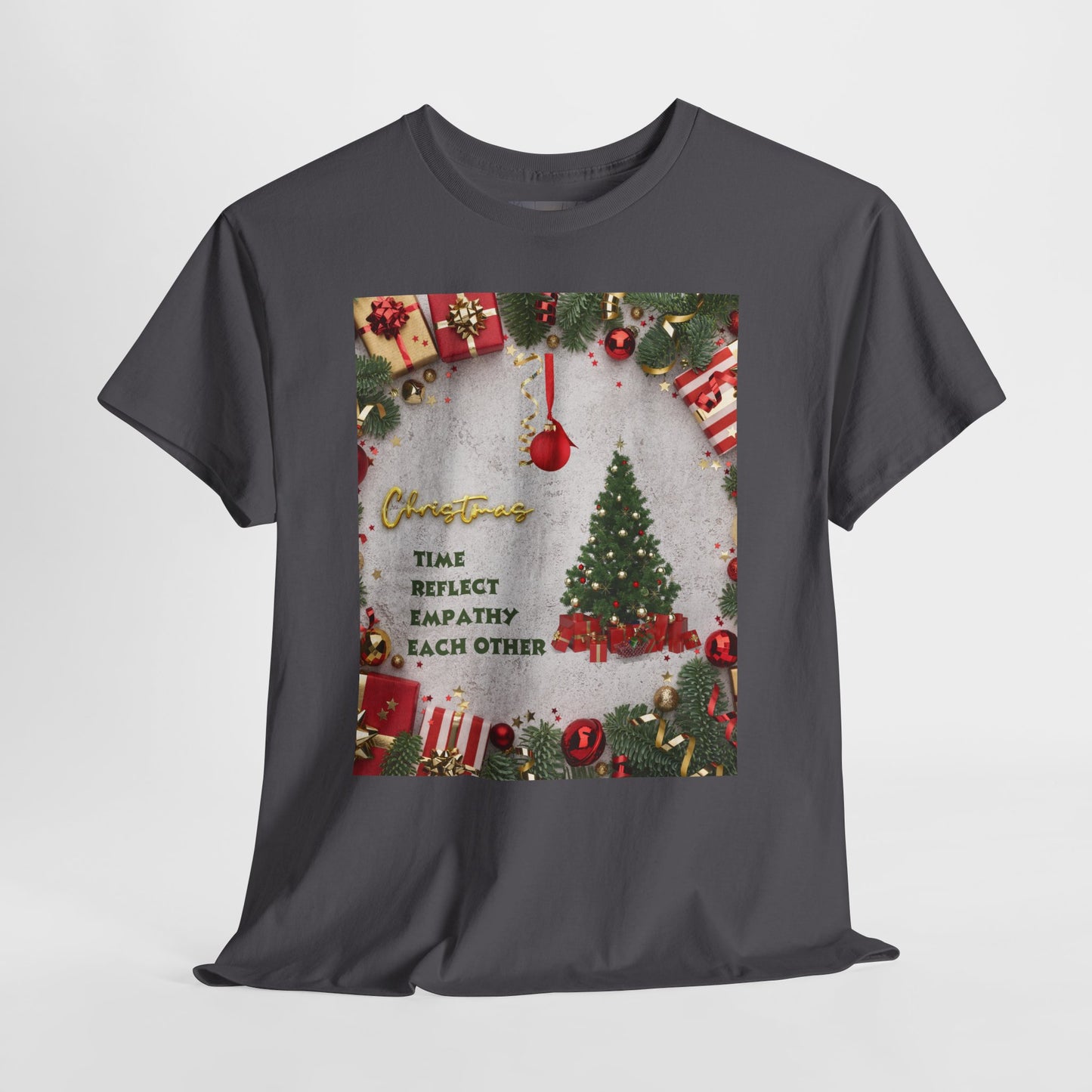 Christmas-Themed Unisex Heavy Cotton Tee, Holiday Gift, Festive Apparel, Family Gatherings, New Year Celebrations, Cute Christmas Shirt