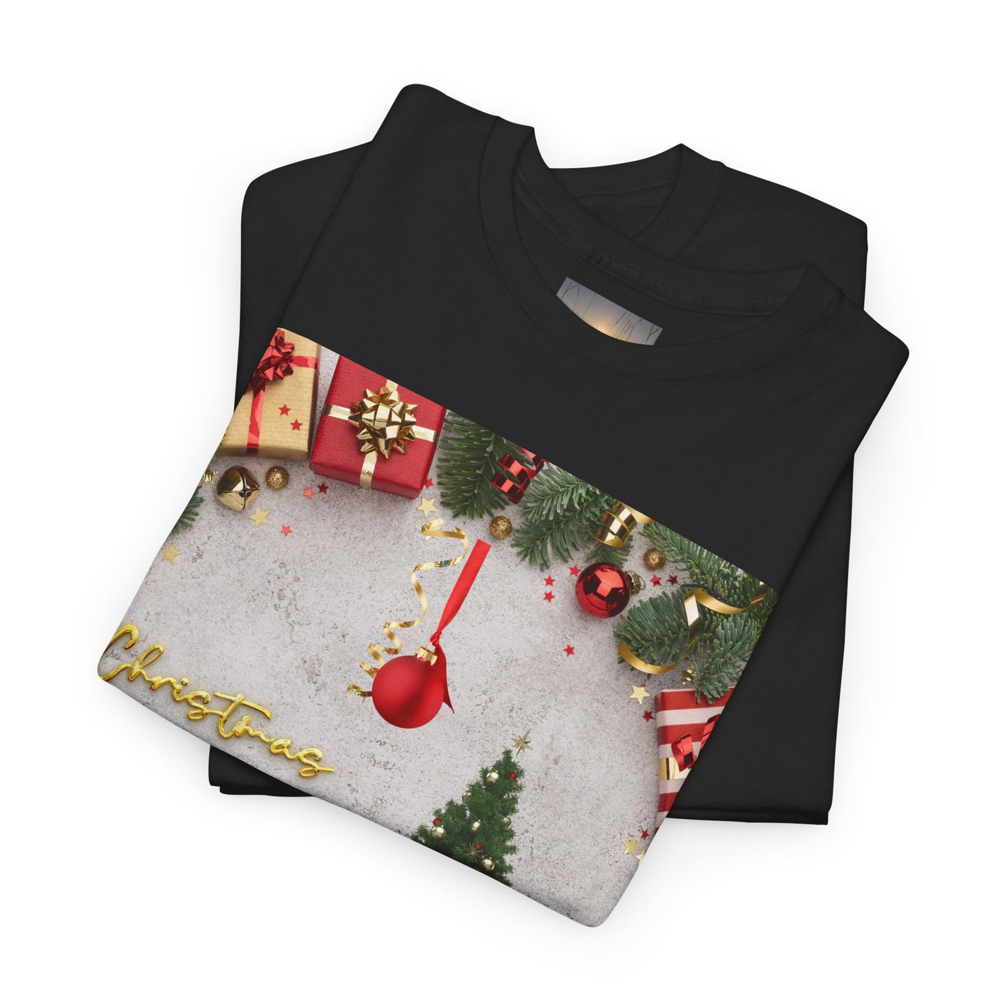 Christmas-Themed Unisex Heavy Cotton Tee, Holiday Gift, Festive Apparel, Family Gatherings, New Year Celebrations, Cute Christmas Shirt