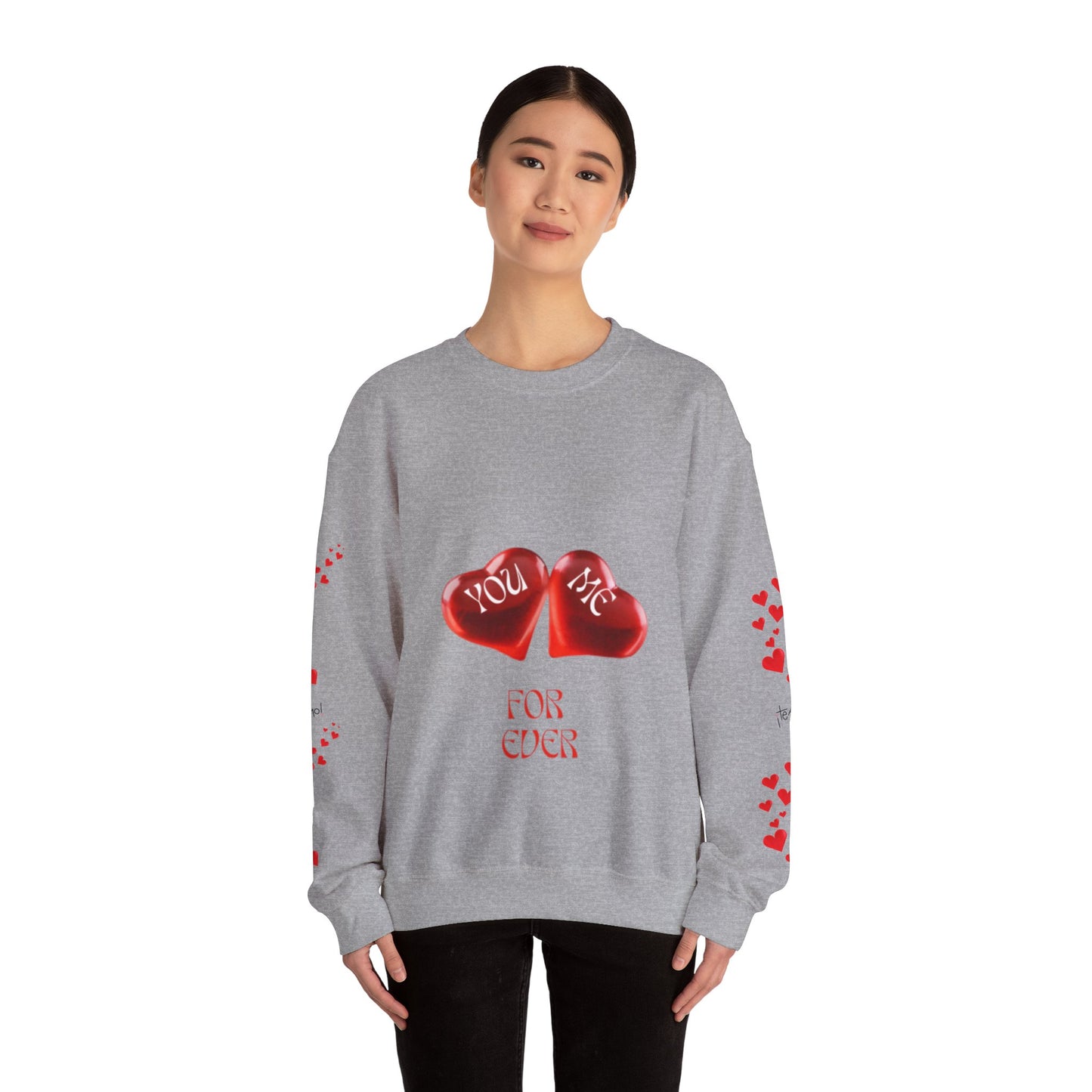 YOU AND ME Romantic Crewneck Sweatshirt, Valentine's Day Gift, Heart Sweatshirt, Unisex Love Hoodie, Couples Apparel