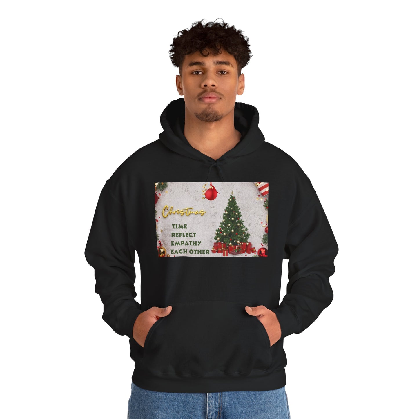 Christmas Vibe Hoodie, Festive Sweatshirt for Holiday Celebrations, Cozy Gift for Friends and Family, Unisex Winter Wear, Reflect Empathy