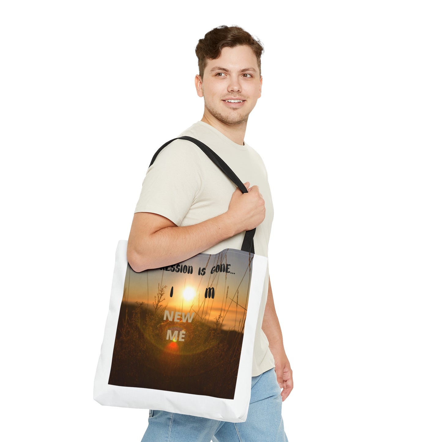 DEPRESSION IS GONE I'M NEW ME Tote Bag (AOP)