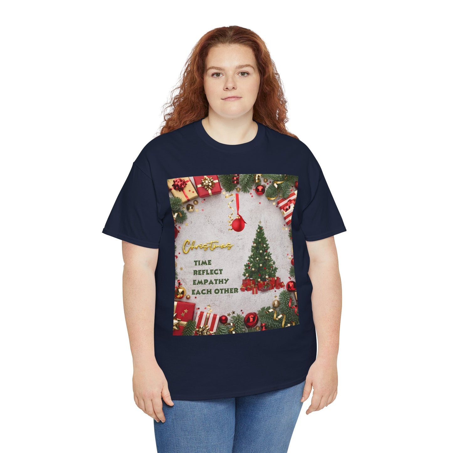 Christmas-Themed Unisex Heavy Cotton Tee, Holiday Gift, Festive Apparel, Family Gatherings, New Year Celebrations, Cute Christmas Shirt