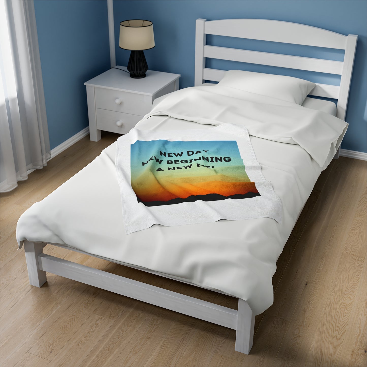 NEW DAY NEW BEGINNING A NEW ME Velveteen Plush Blanket